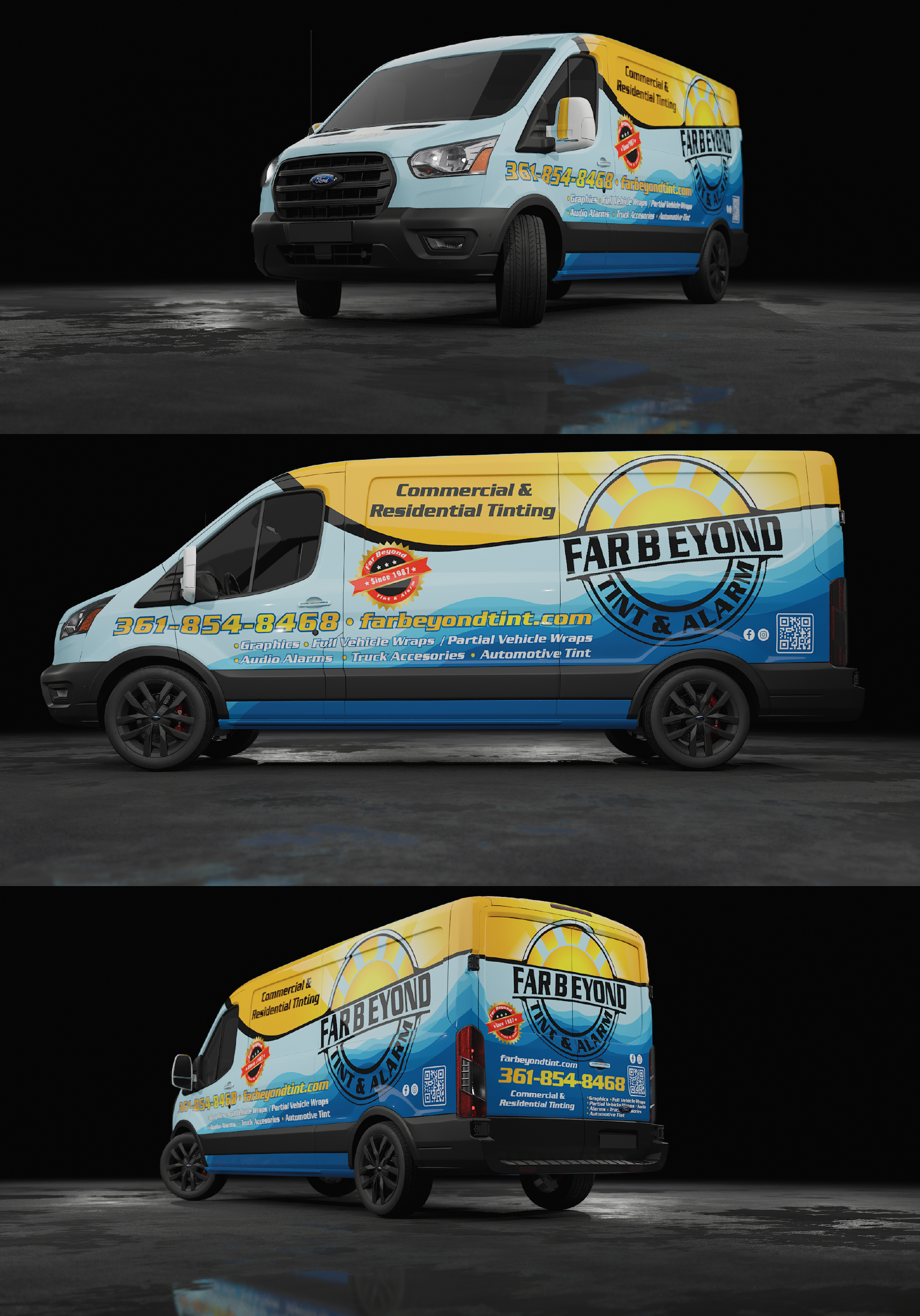 Graphic Design by Wrapcia for Far Beyond Tint & Alarm  | Design #34447287