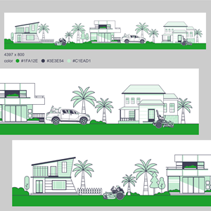 Lawn Care Hero Banner - Simple but professional line art