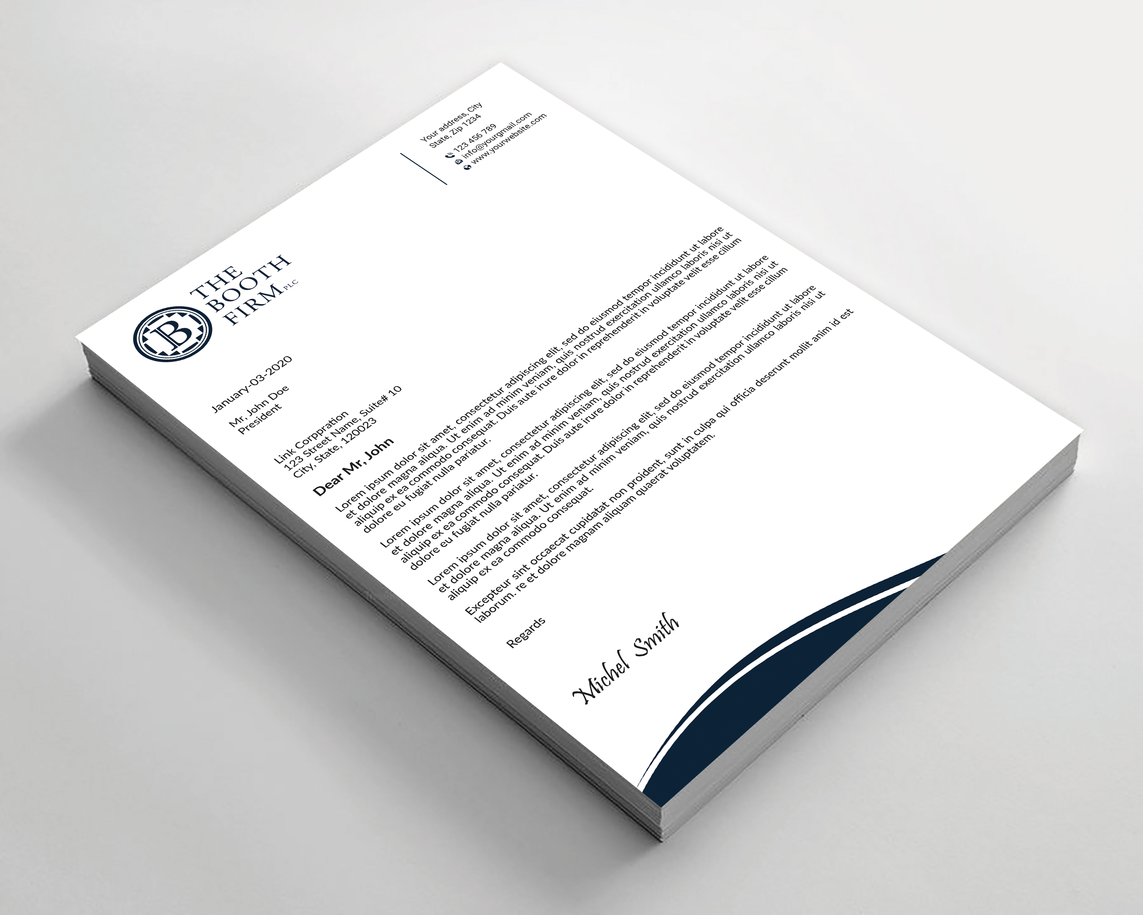 Schreibwaren-Design von Expert Bappy für The Booth Firm PLLC | Design #34434194