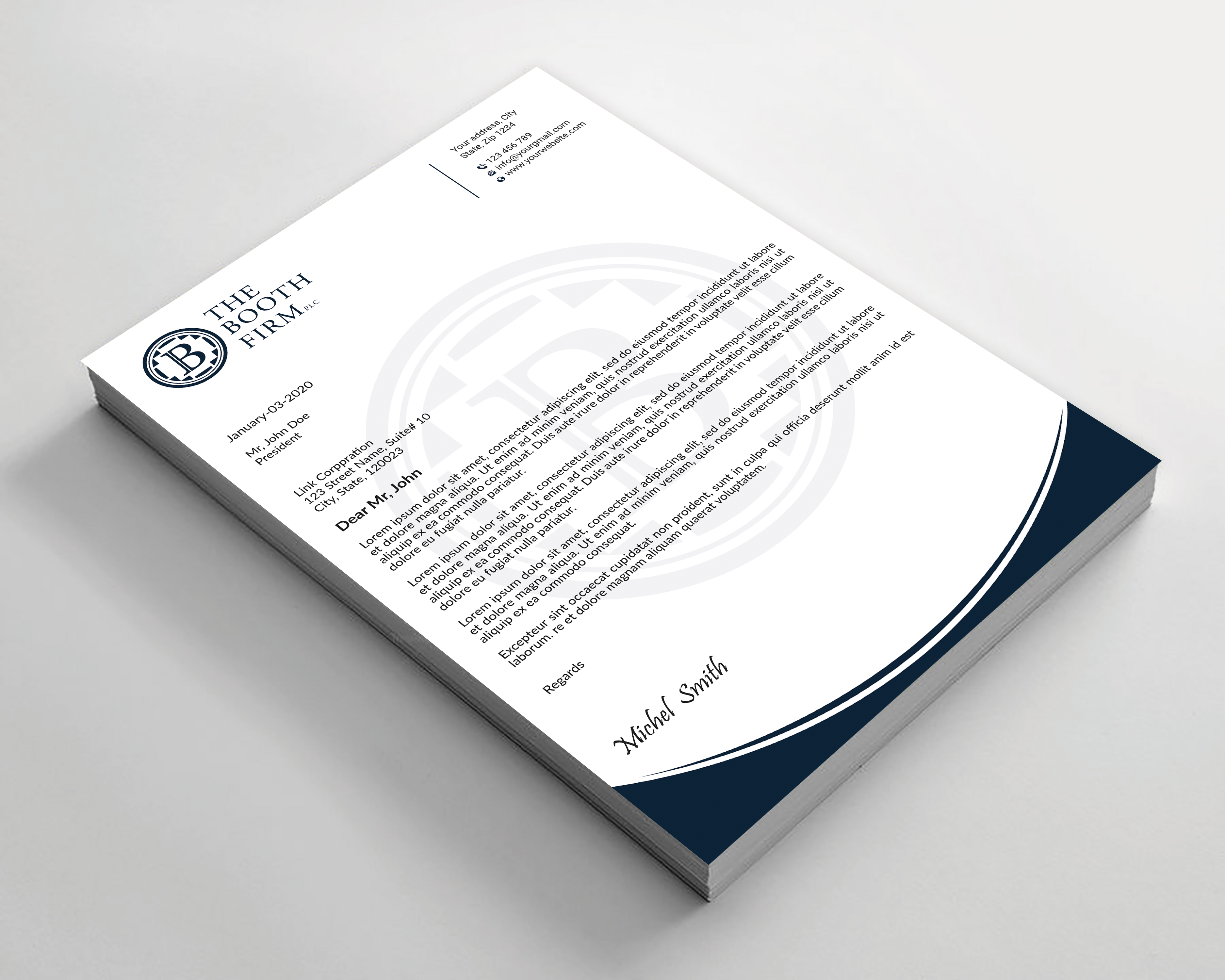 Stationery Design by Expert Bappy for The Booth Firm PLLC | Design #34434215