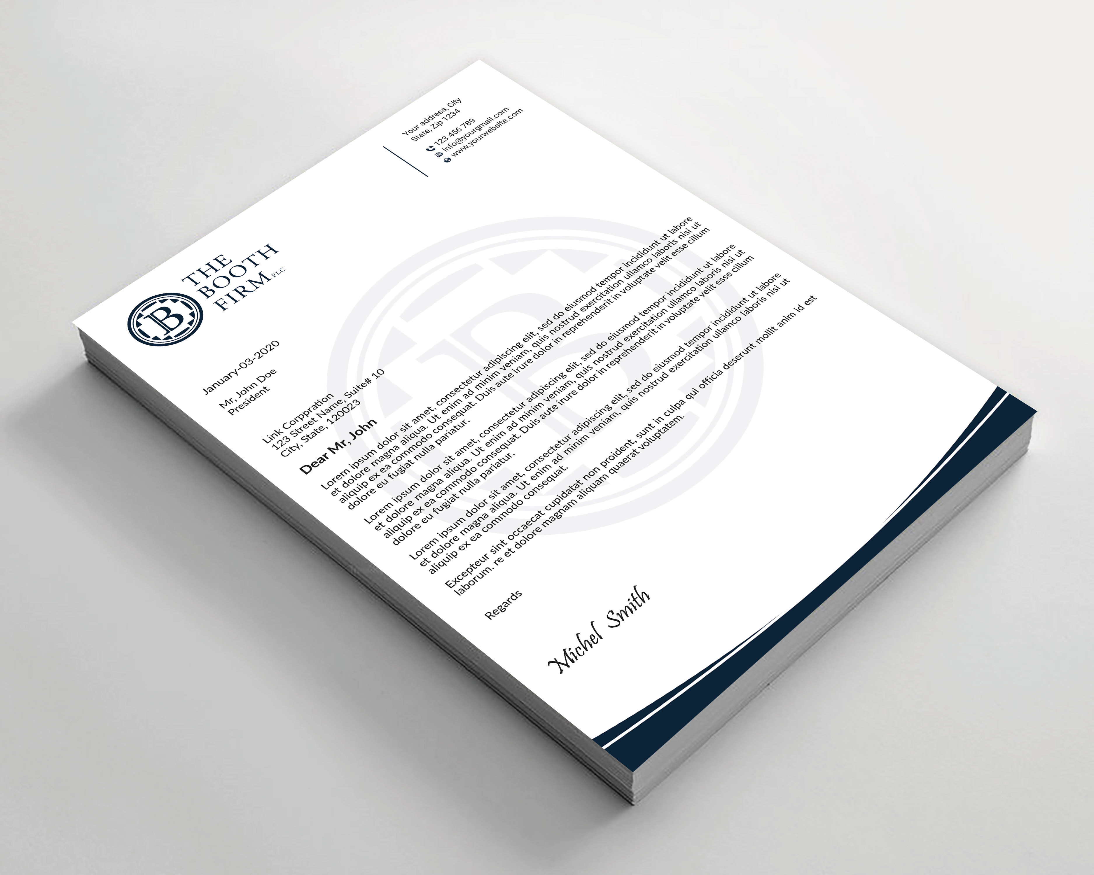 Schreibwaren-Design von Expert Bappy für The Booth Firm PLLC | Design #34434228