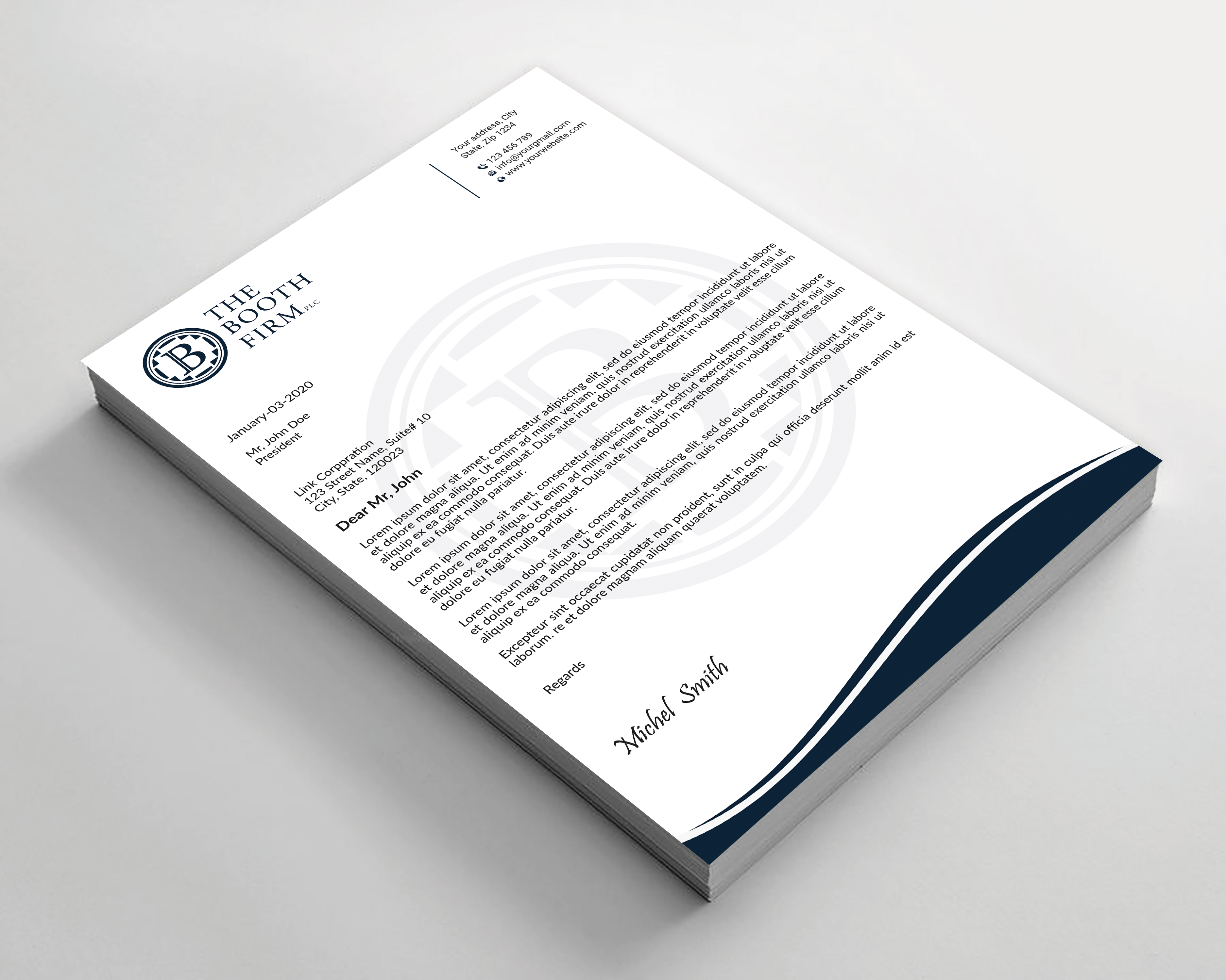 Schreibwaren-Design von Expert Bappy für The Booth Firm PLLC | Design #34434229