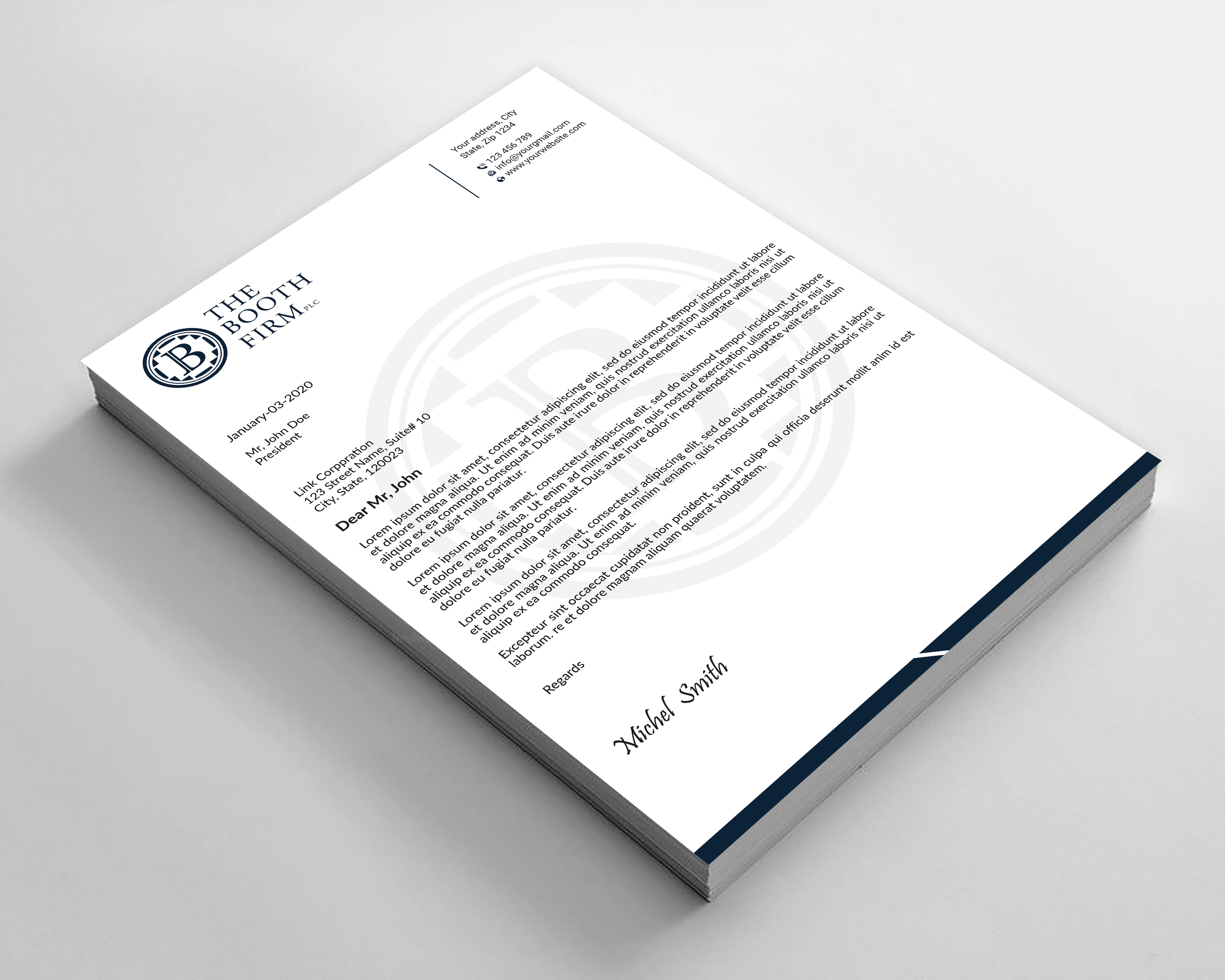 Stationery Design by Expert Bappy for The Booth Firm PLLC | Design #34434230