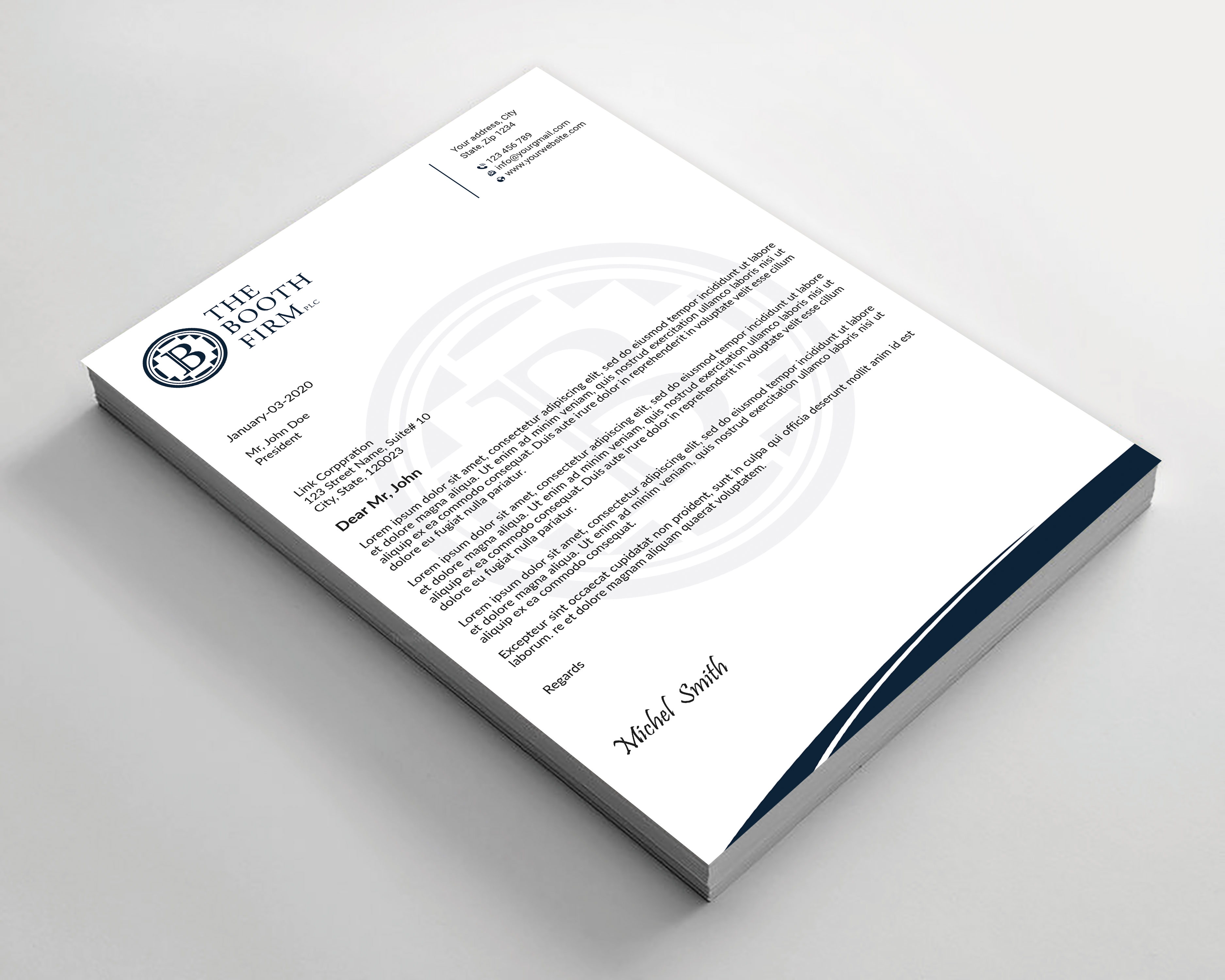 Schreibwaren-Design von Expert Bappy für The Booth Firm PLLC | Design #34434241