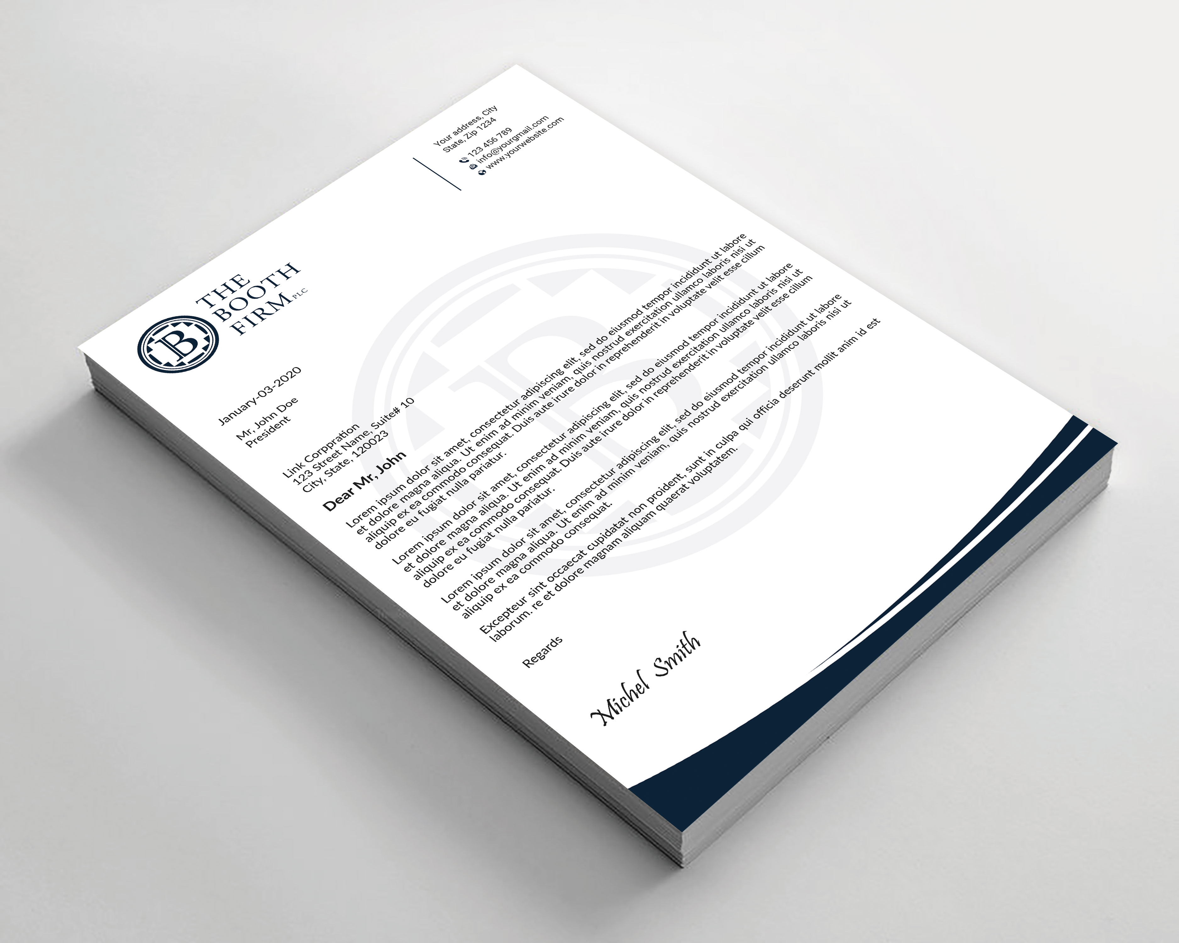 Stationery Design by Expert Bappy for The Booth Firm PLLC | Design #34434272