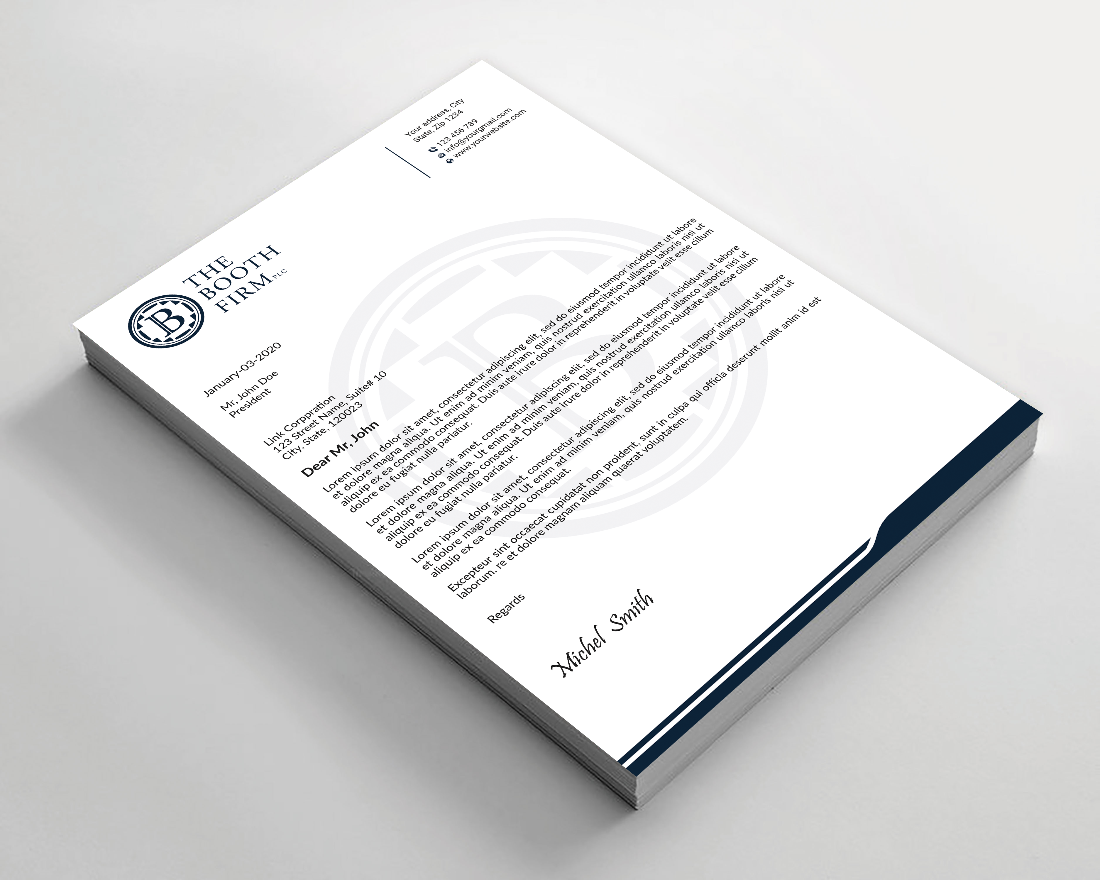 Schreibwaren-Design von Expert Bappy für The Booth Firm PLLC | Design #34434273