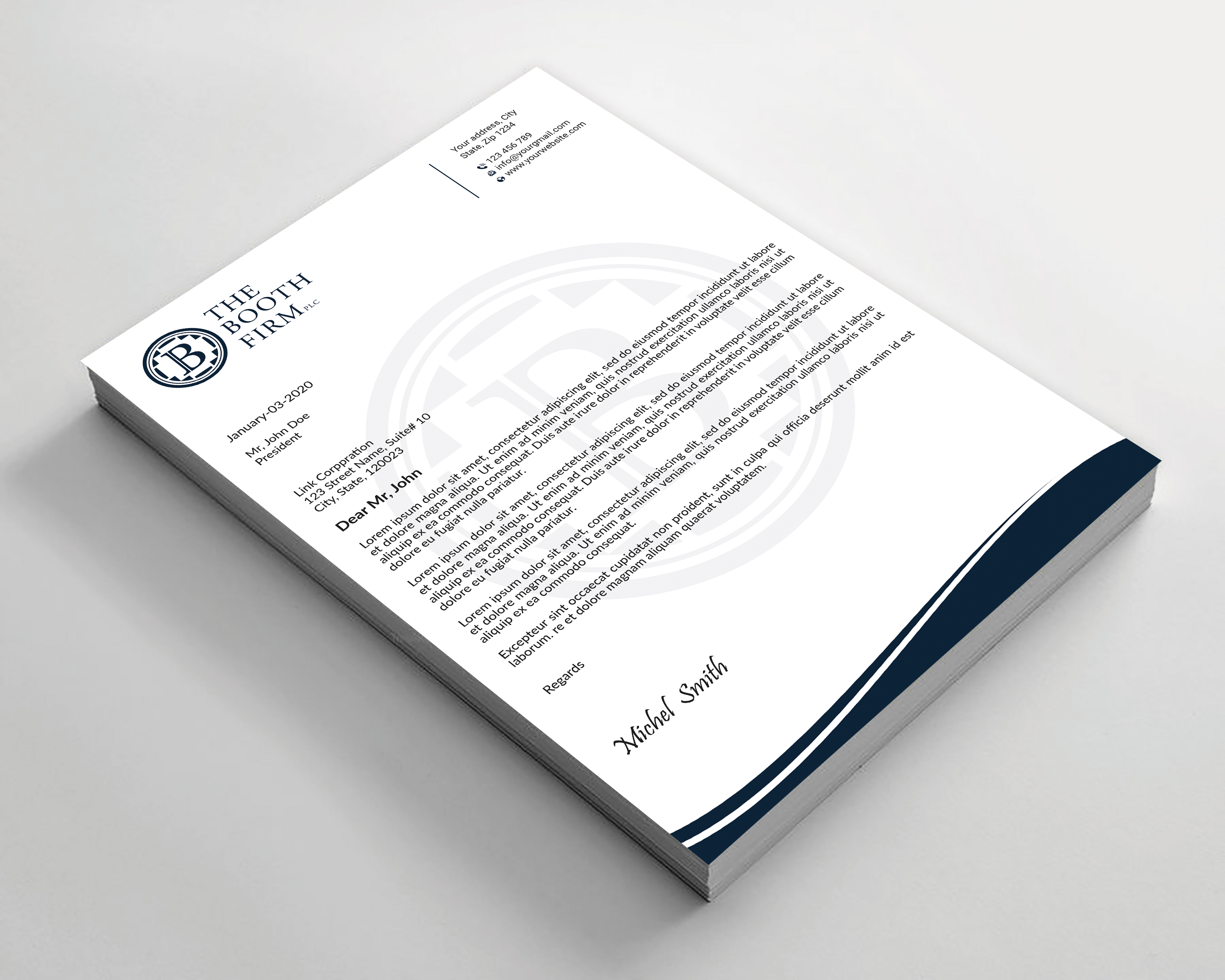 Stationery Design by Expert Bappy for The Booth Firm PLLC | Design #34434289