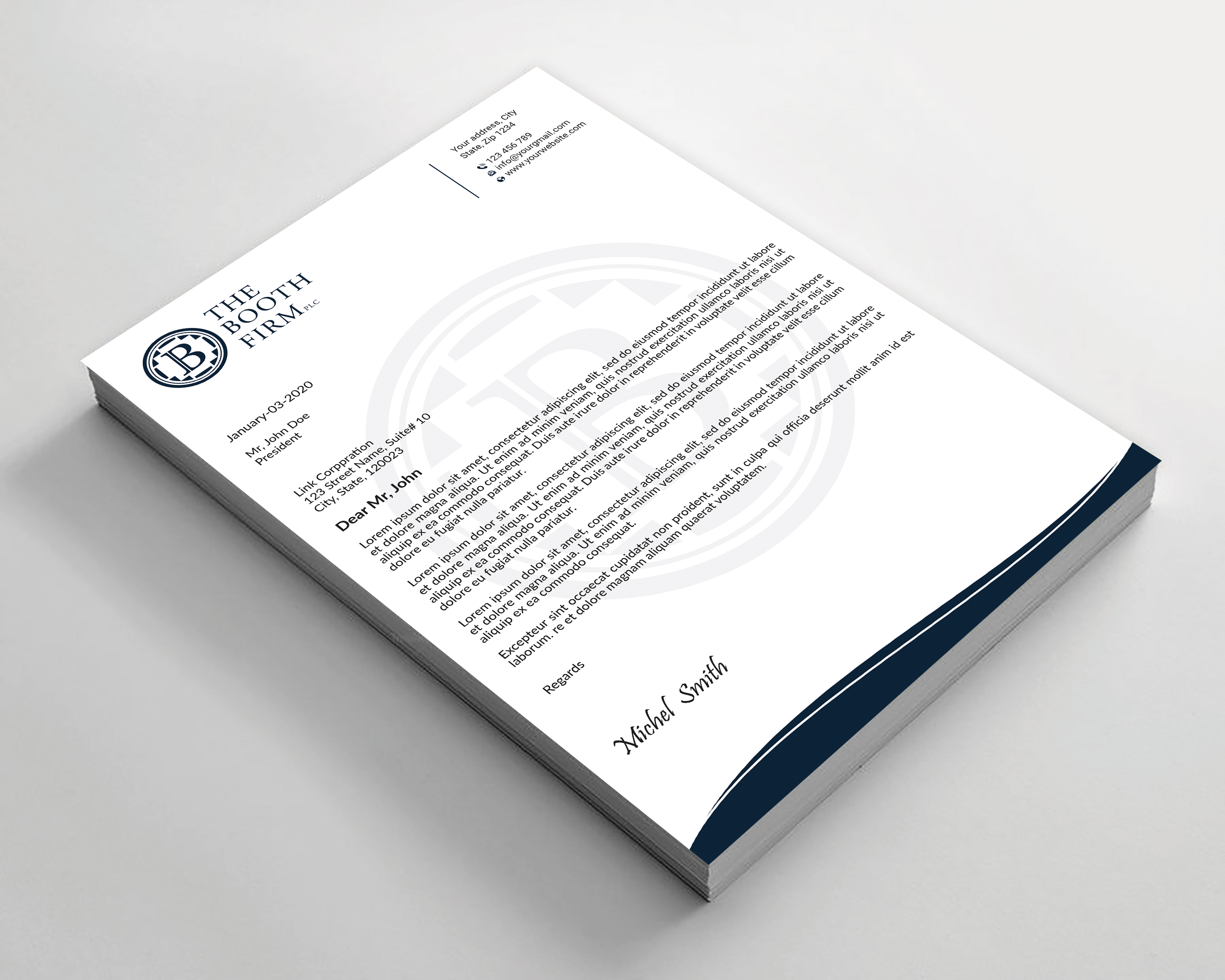 Stationery Design by Expert Bappy for The Booth Firm PLLC | Design #34434290