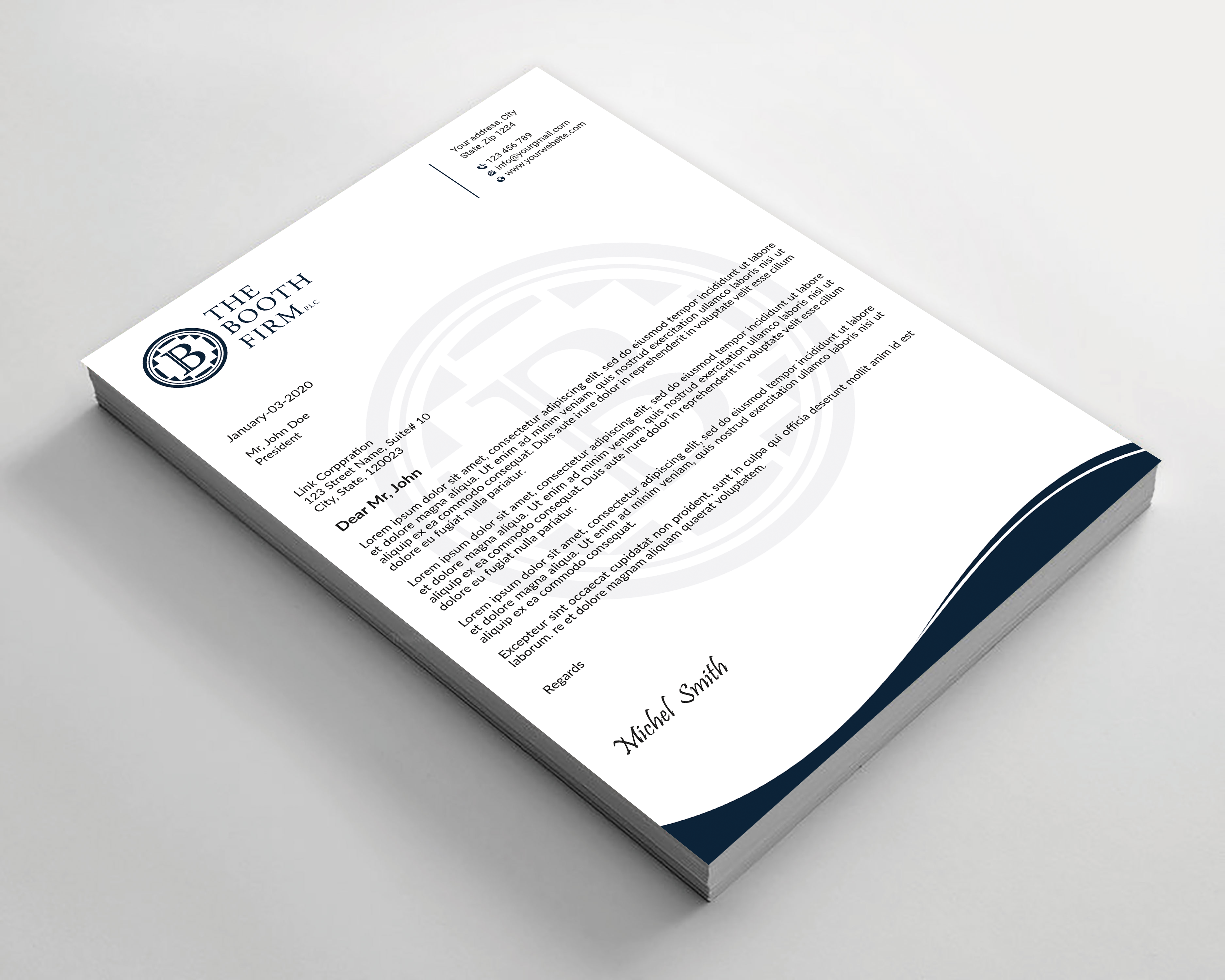 Stationery Design by Expert Bappy for The Booth Firm PLLC | Design #34434292