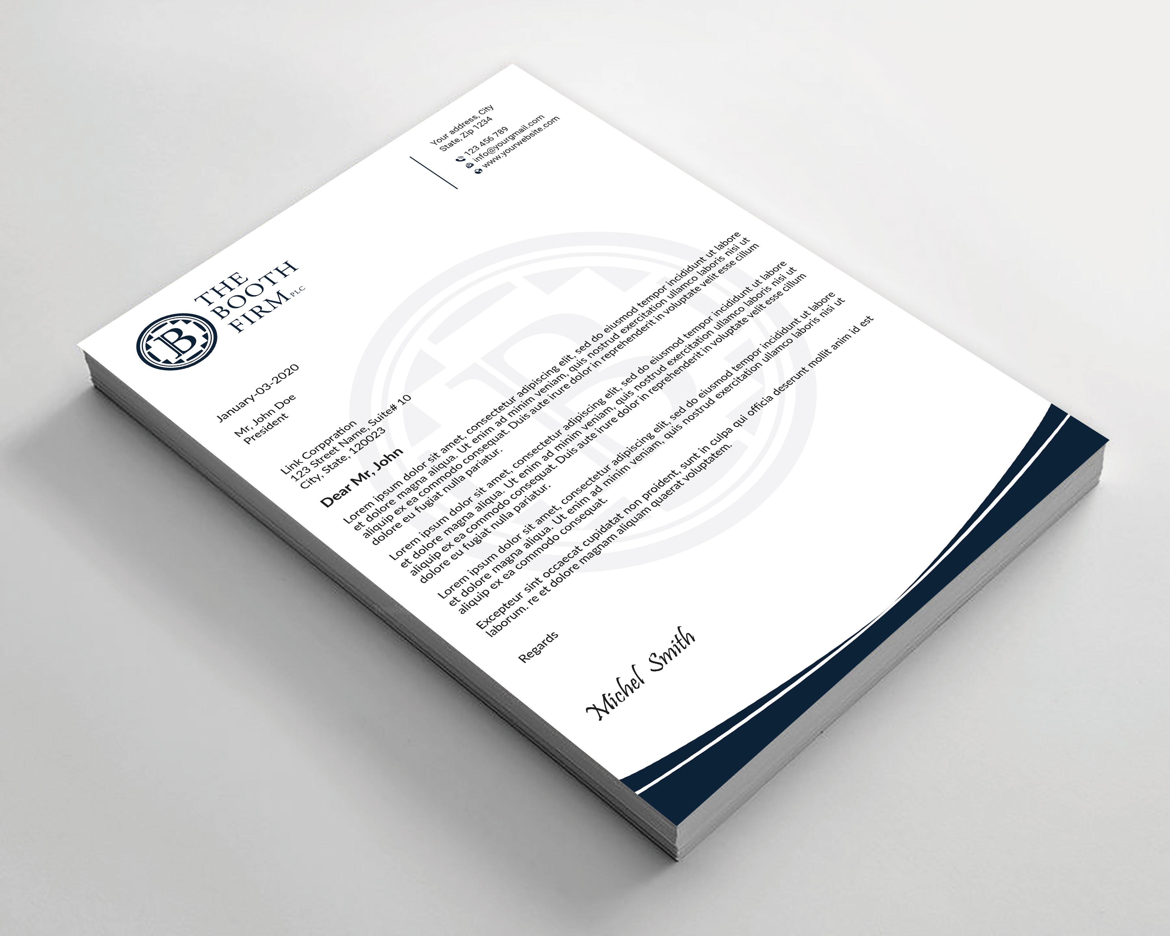 Stationery Design by Expert Bappy for The Booth Firm PLLC | Design #34434301
