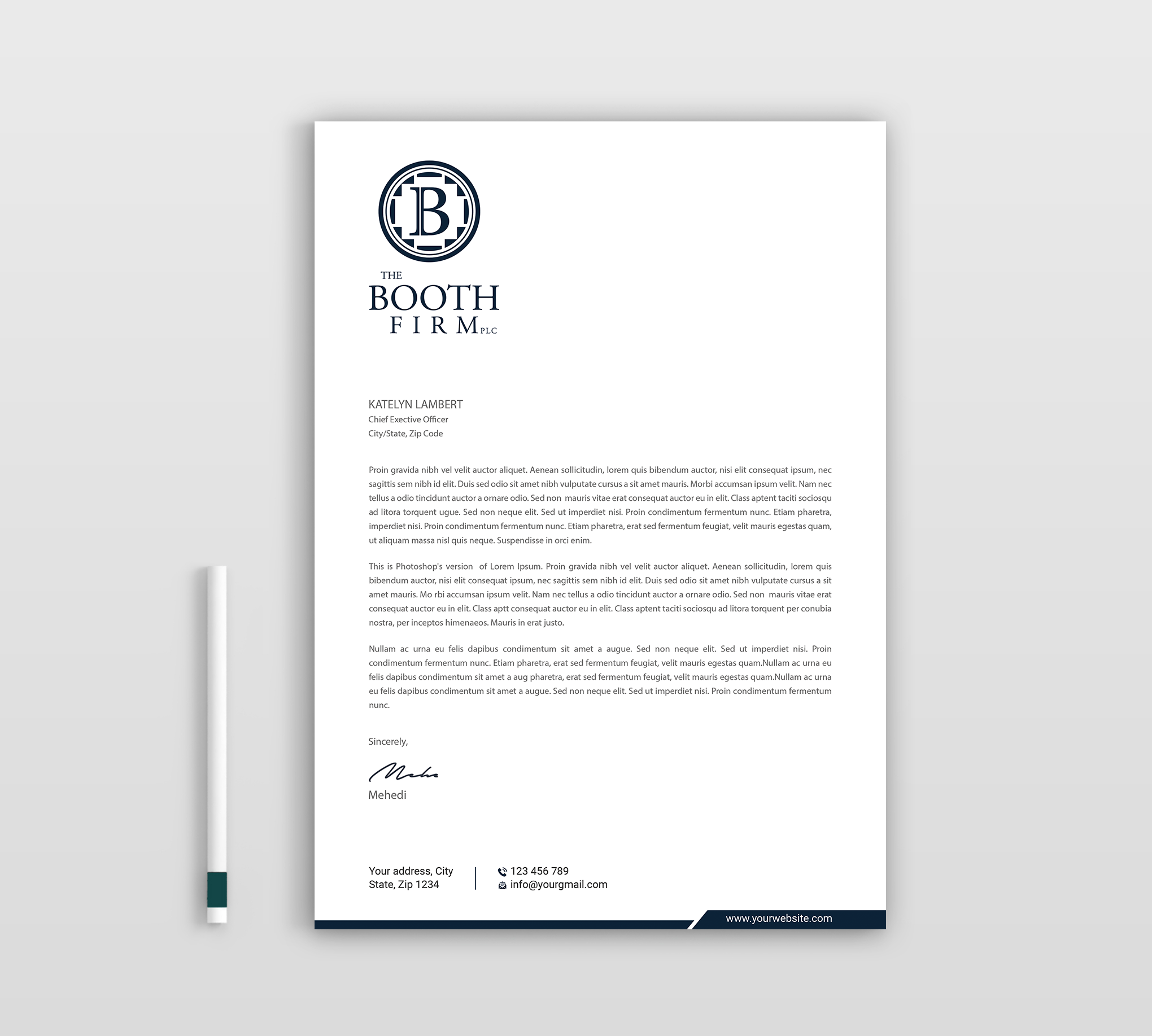Stationery Design by Expert Bappy for The Booth Firm PLLC | Design #34434478