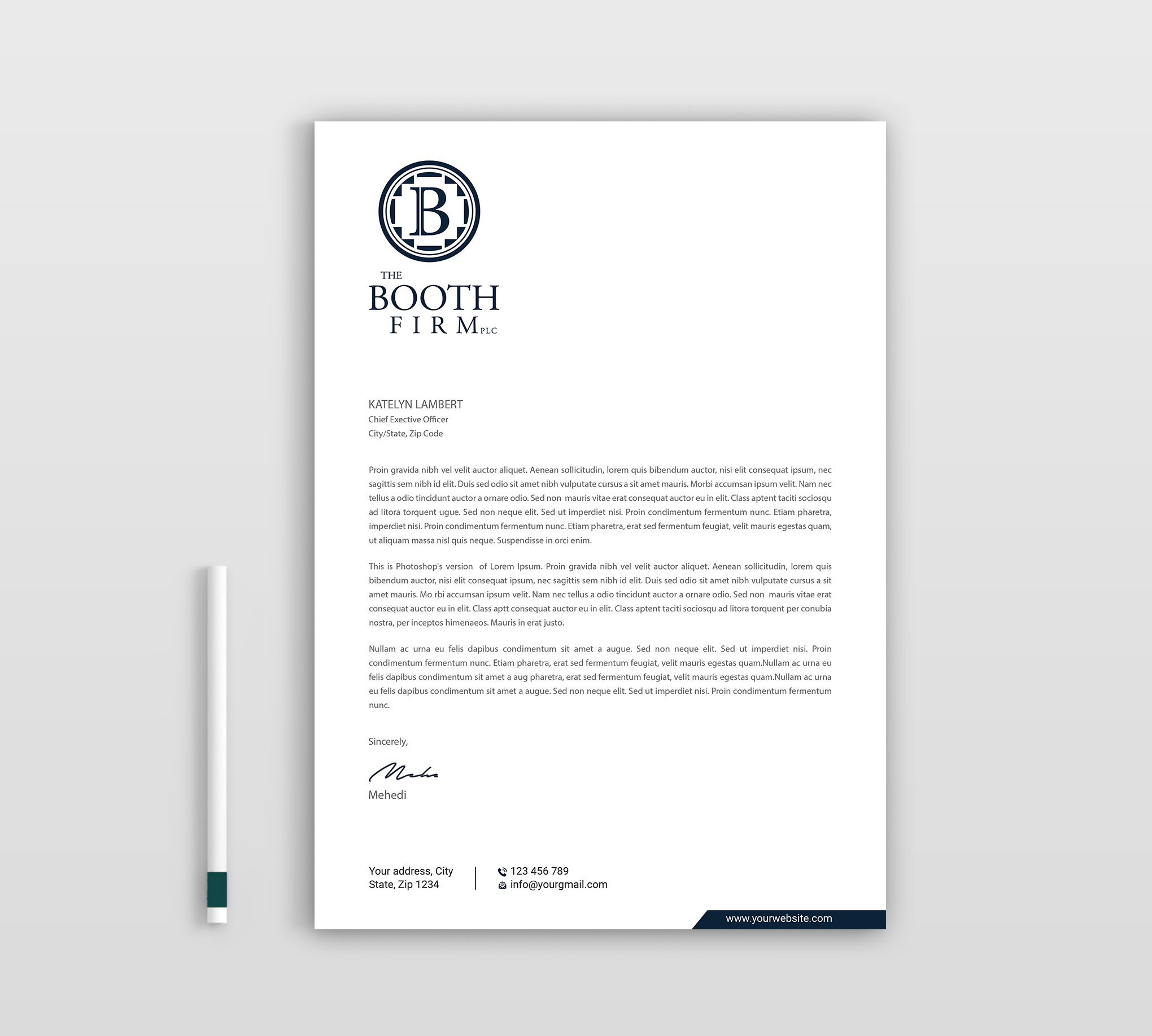 Stationery Design by Expert Bappy for The Booth Firm PLLC | Design #34434479