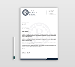 Stationery Design by Expert Bappy for The Booth Firm PLLC | Design: #34434639