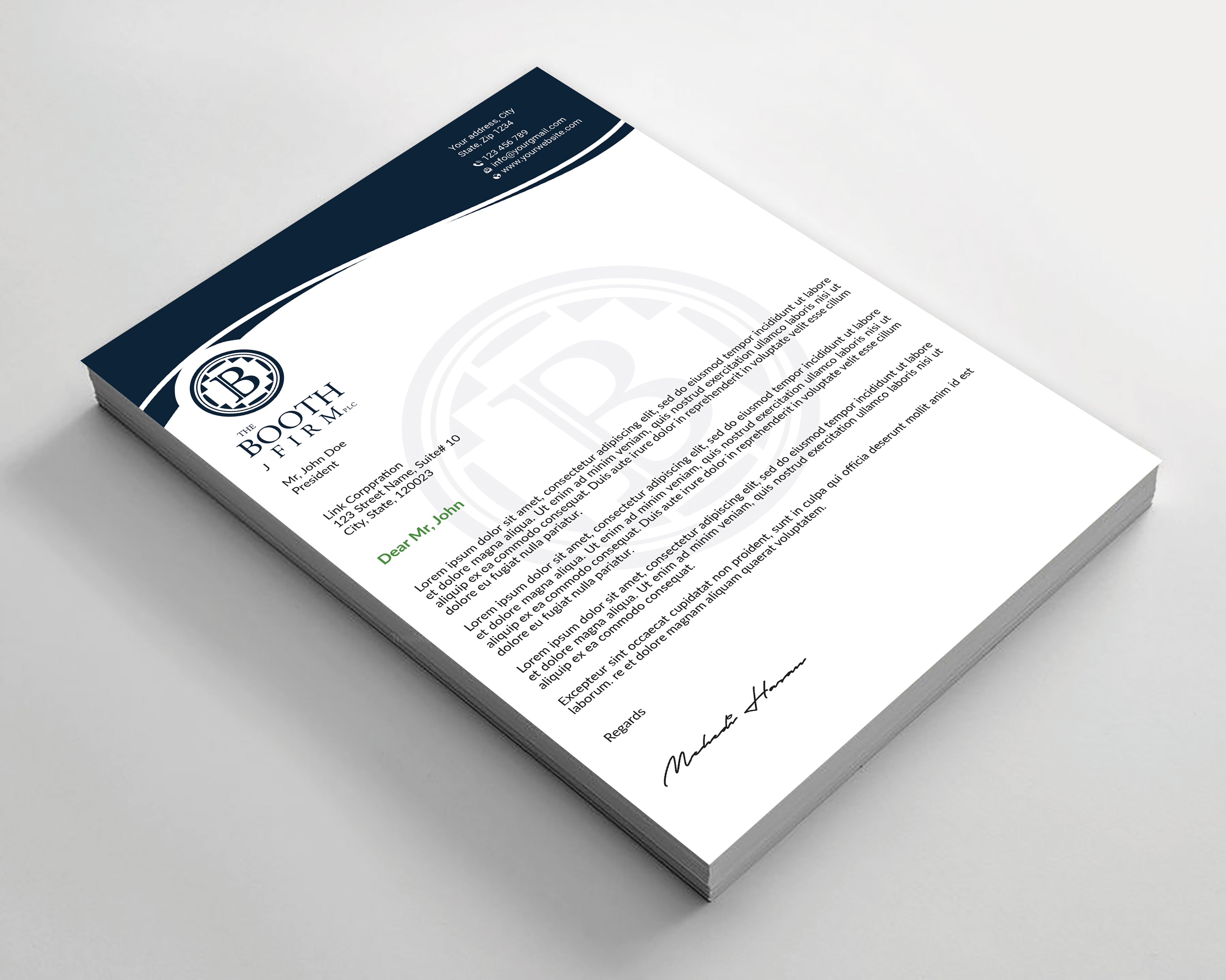 Diseño de Papelería por Expert Bappy para The Booth Firm PLLC | Diseño #34435585