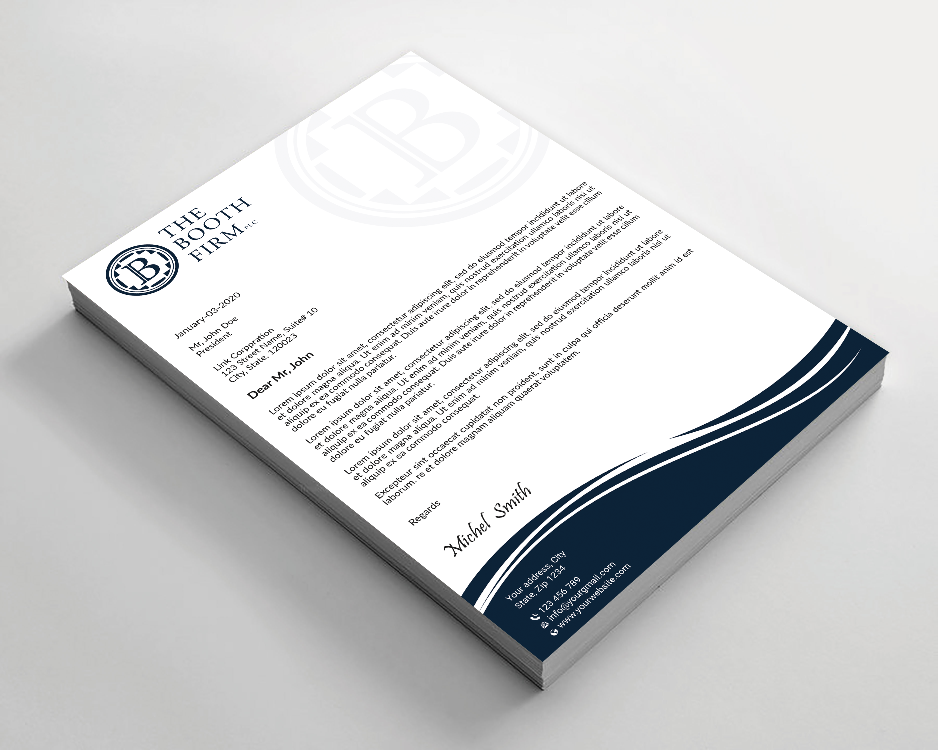 Diseño de Papelería por Expert Bappy para The Booth Firm PLLC | Diseño #34435842