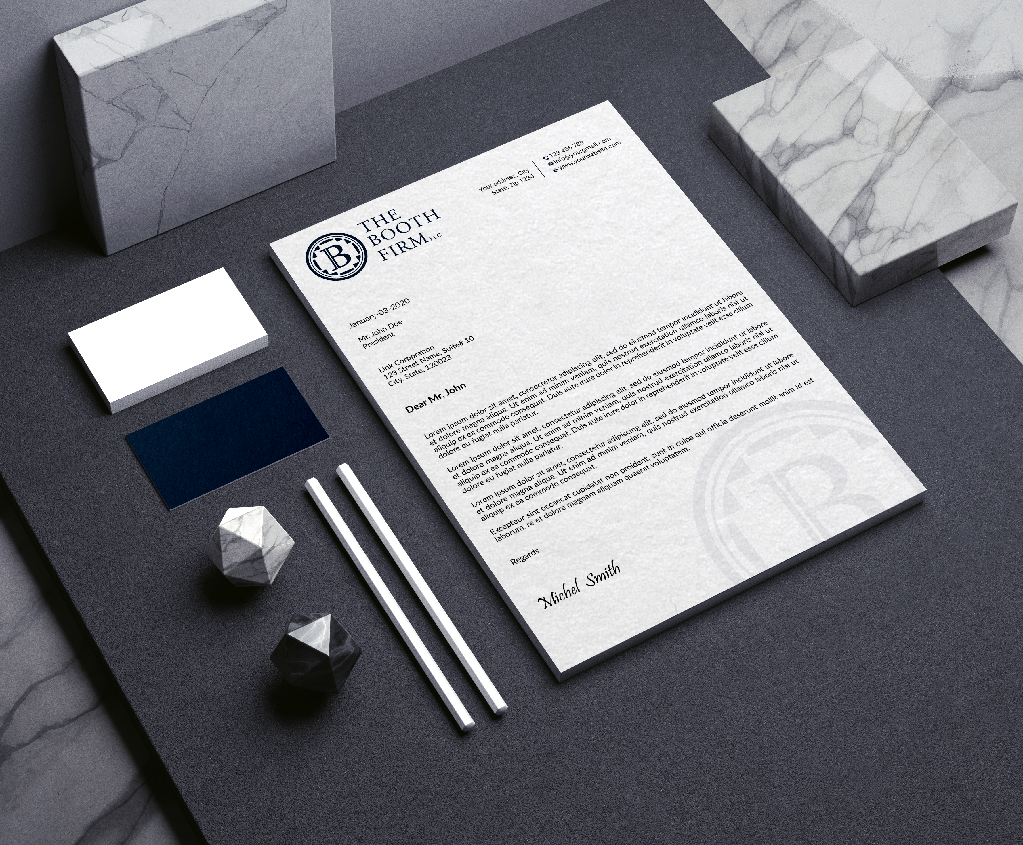 Schreibwaren-Design von Expert Bappy für The Booth Firm PLLC | Design #34435903