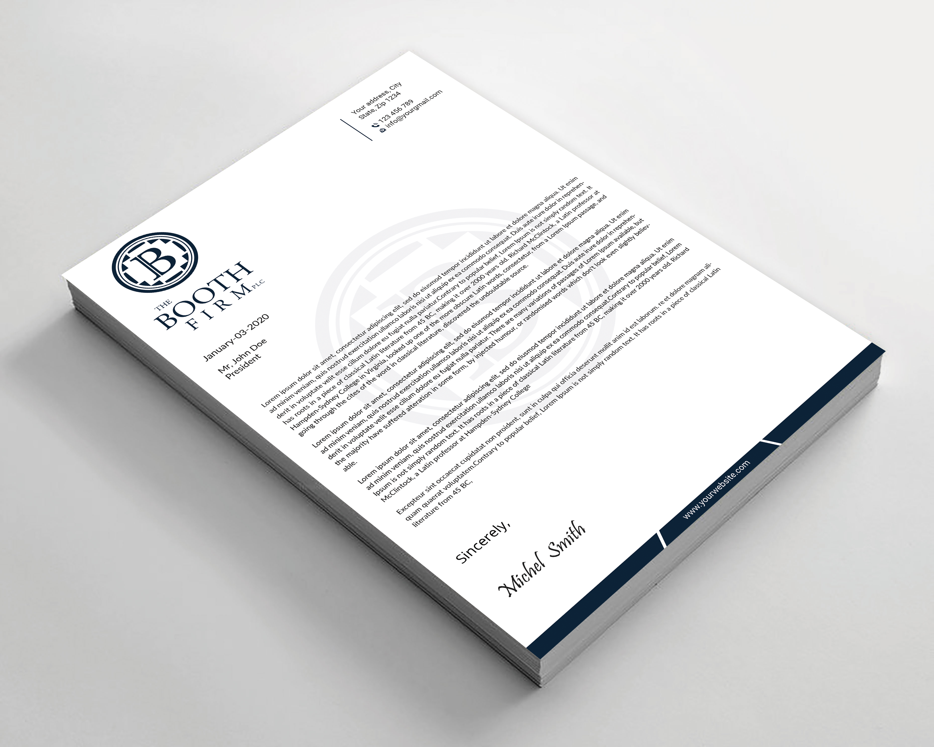 Stationery Design by Expert Bappy for The Booth Firm PLLC | Design #34435964