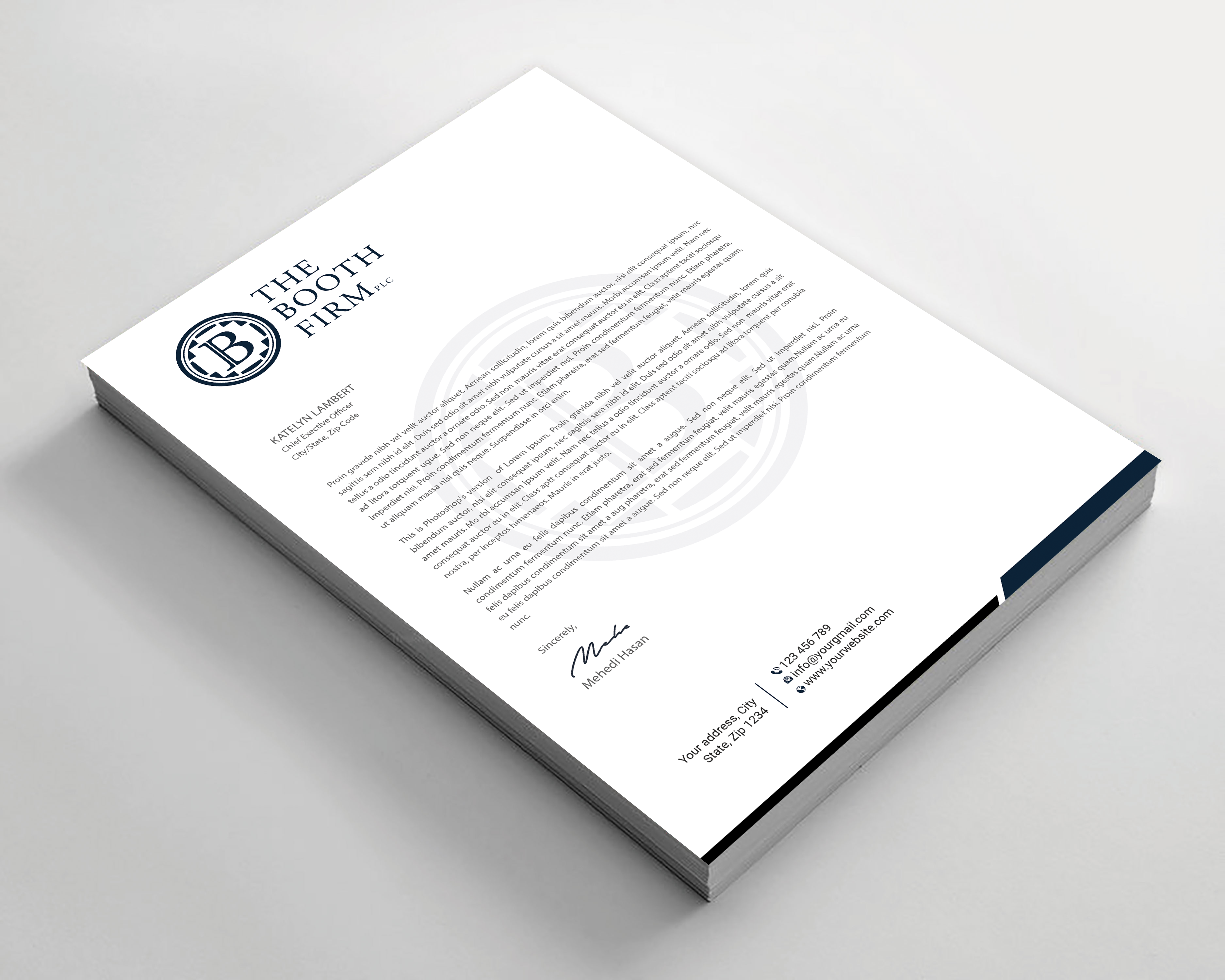 Stationery Design by Expert Bappy for The Booth Firm PLLC | Design #34436002