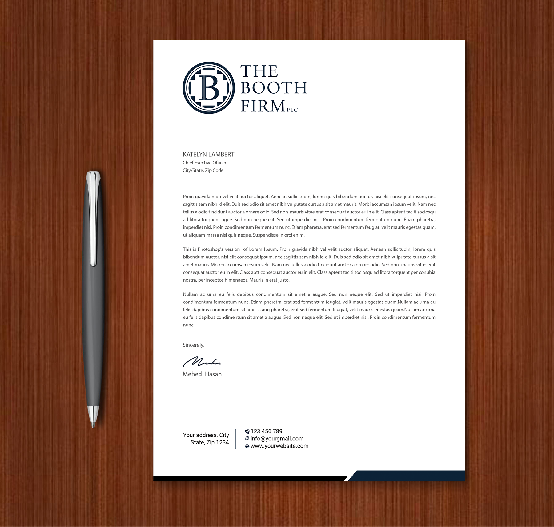 Diseño de Papelería por Expert Bappy para The Booth Firm PLLC | Diseño #34436003