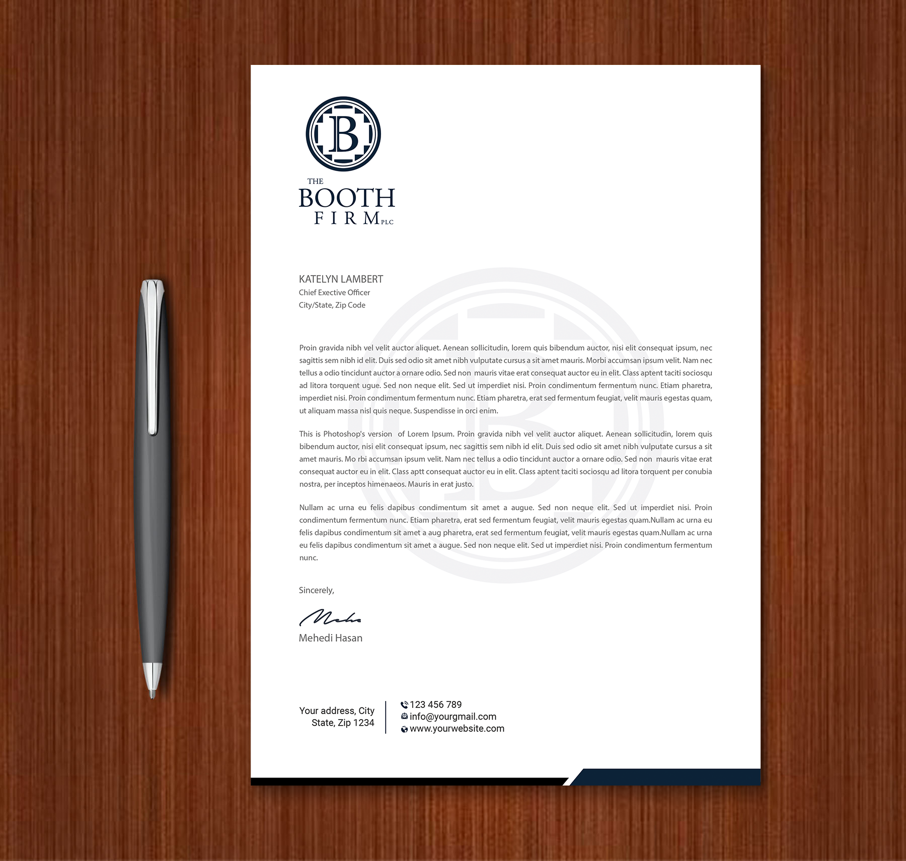 Stationery Design by Expert Bappy for The Booth Firm PLLC | Design #34436025