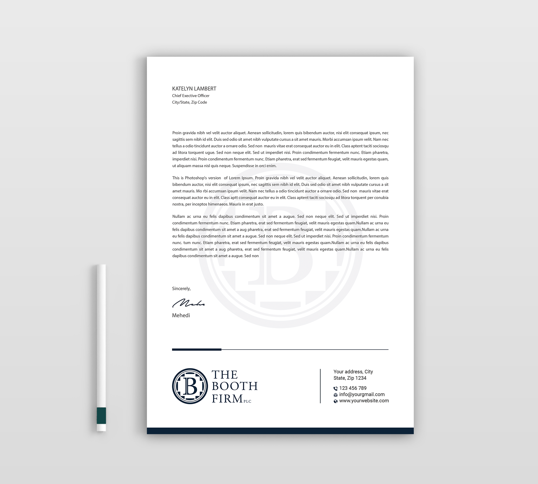 Stationery Design by Expert Bappy for The Booth Firm PLLC | Design #34436126