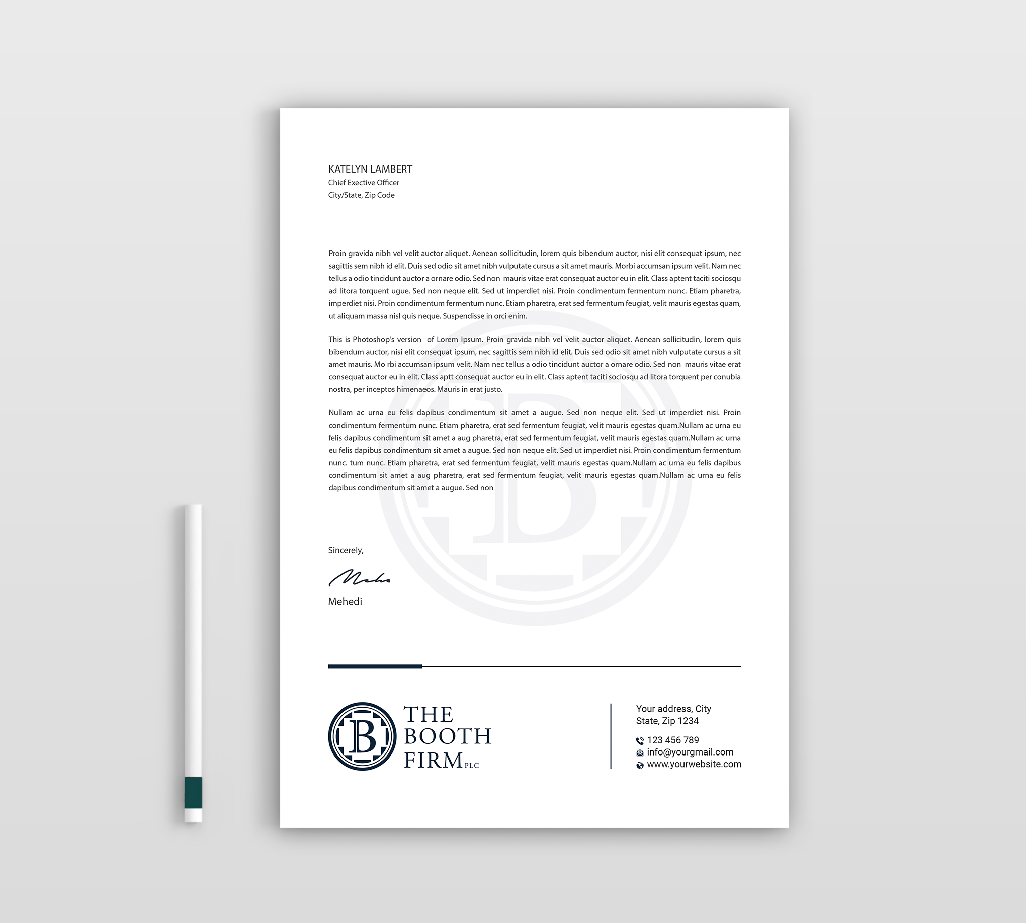 Stationery Design by Expert Bappy for The Booth Firm PLLC | Design #34436127