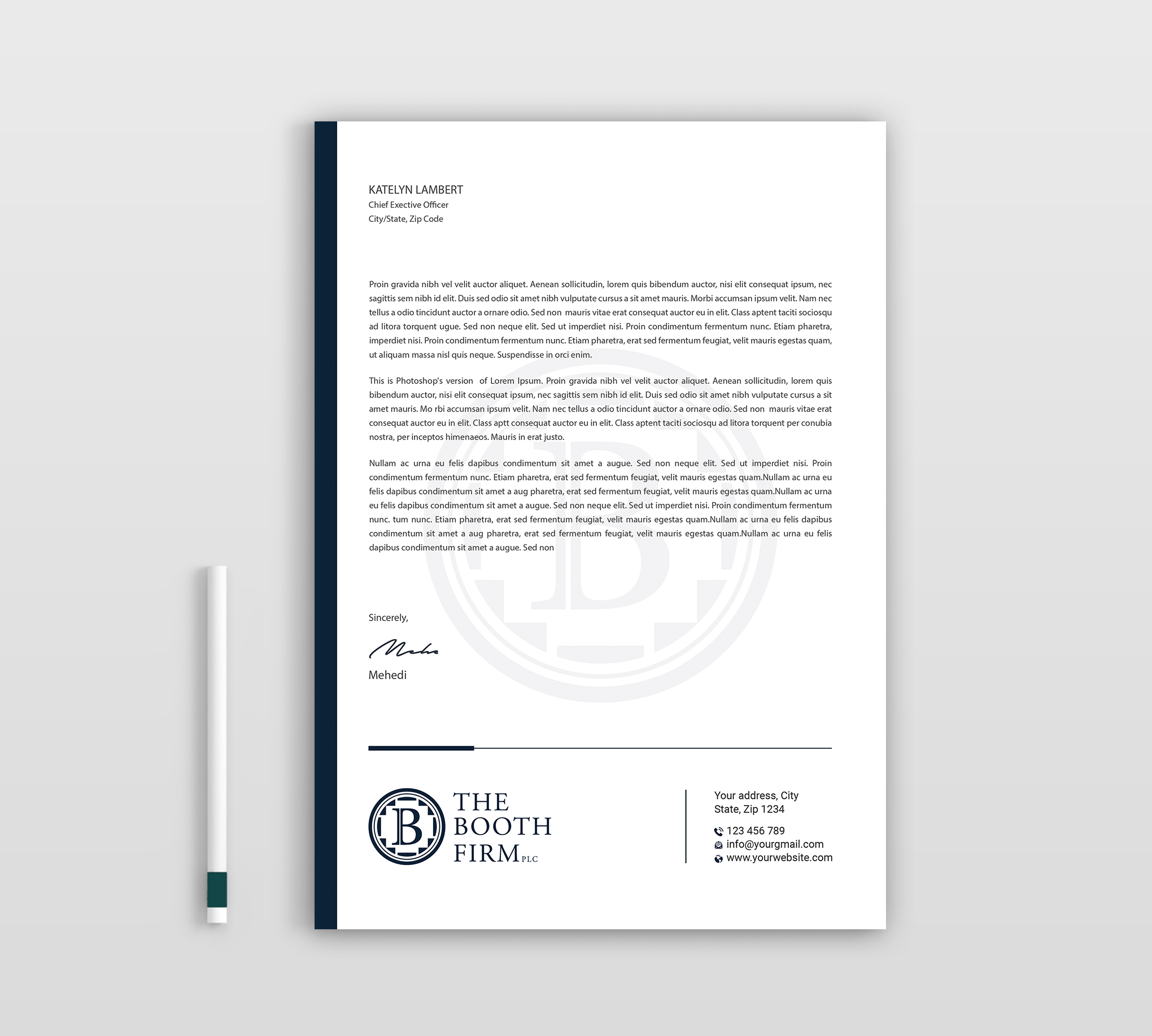 Stationery Design by Expert Bappy for The Booth Firm PLLC | Design #34436128