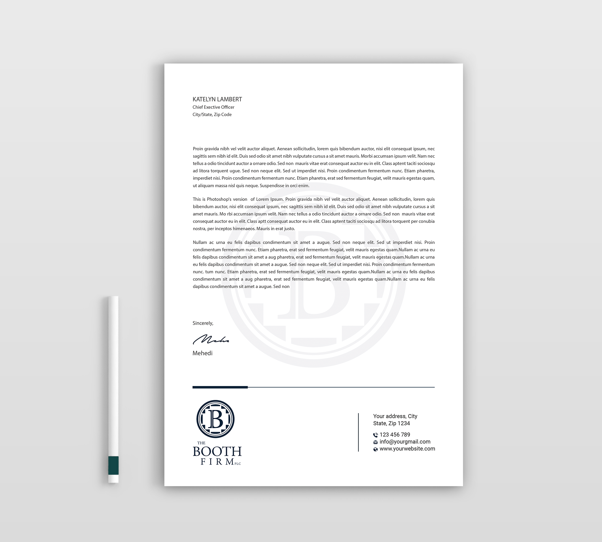 Stationery Design by Expert Bappy for The Booth Firm PLLC | Design #34436146