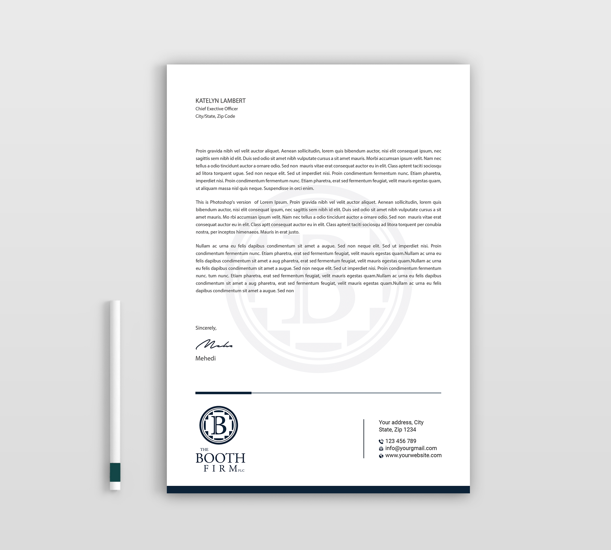 Stationery Design by Expert Bappy for The Booth Firm PLLC | Design #34436155