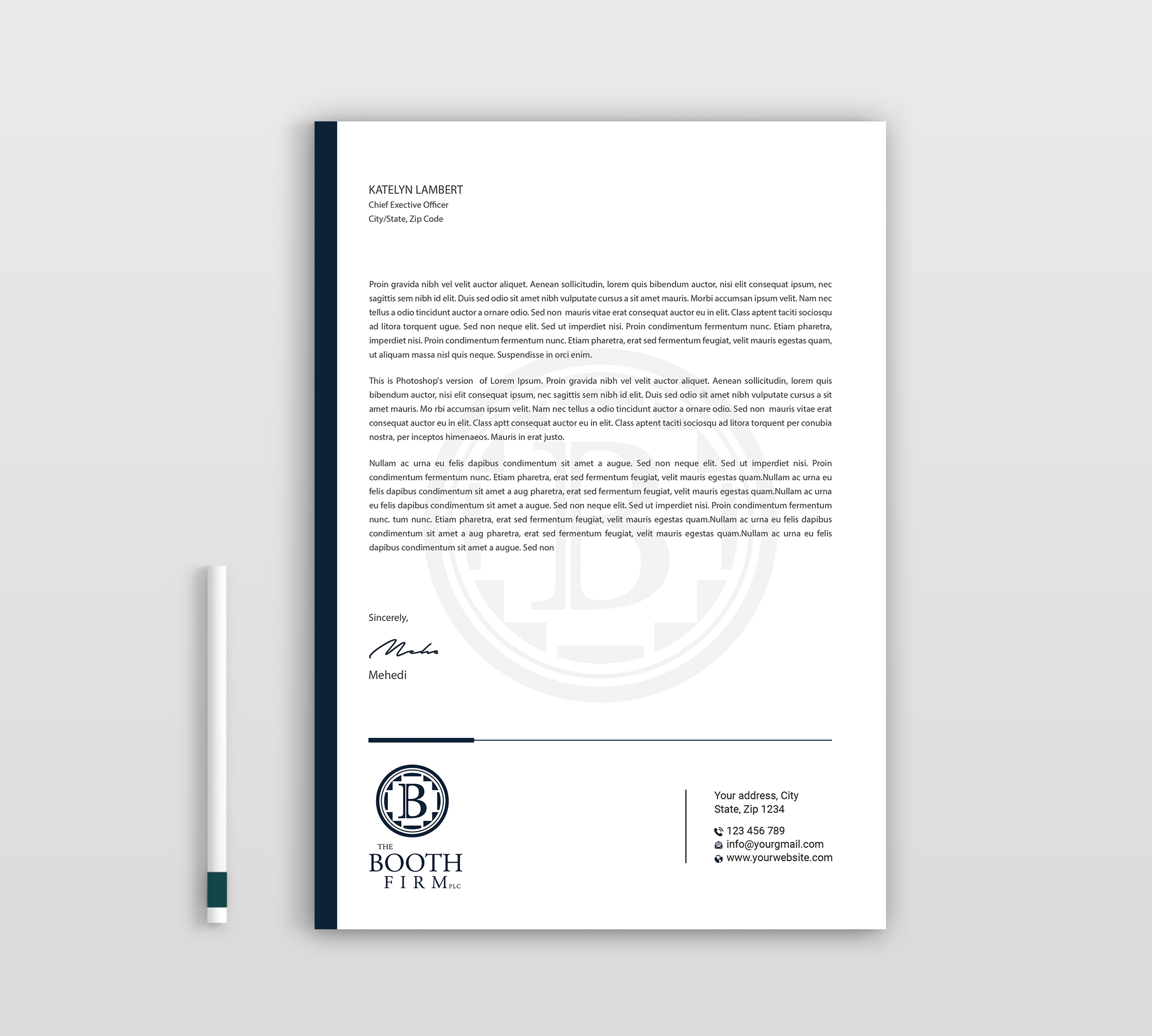 Stationery Design by Expert Bappy for The Booth Firm PLLC | Design #34436163