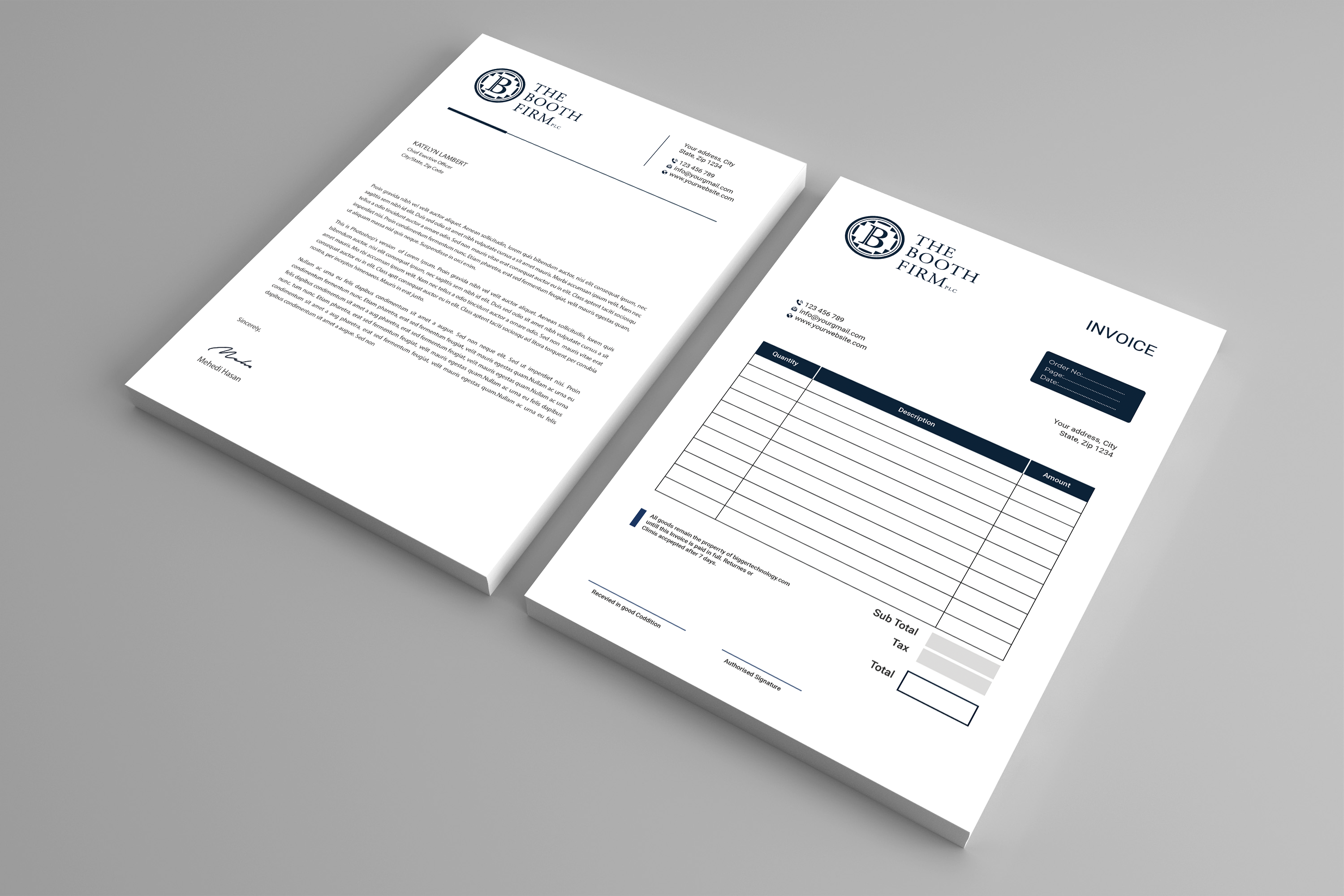 Stationery Design by Expert Bappy for The Booth Firm PLLC | Design #34436207