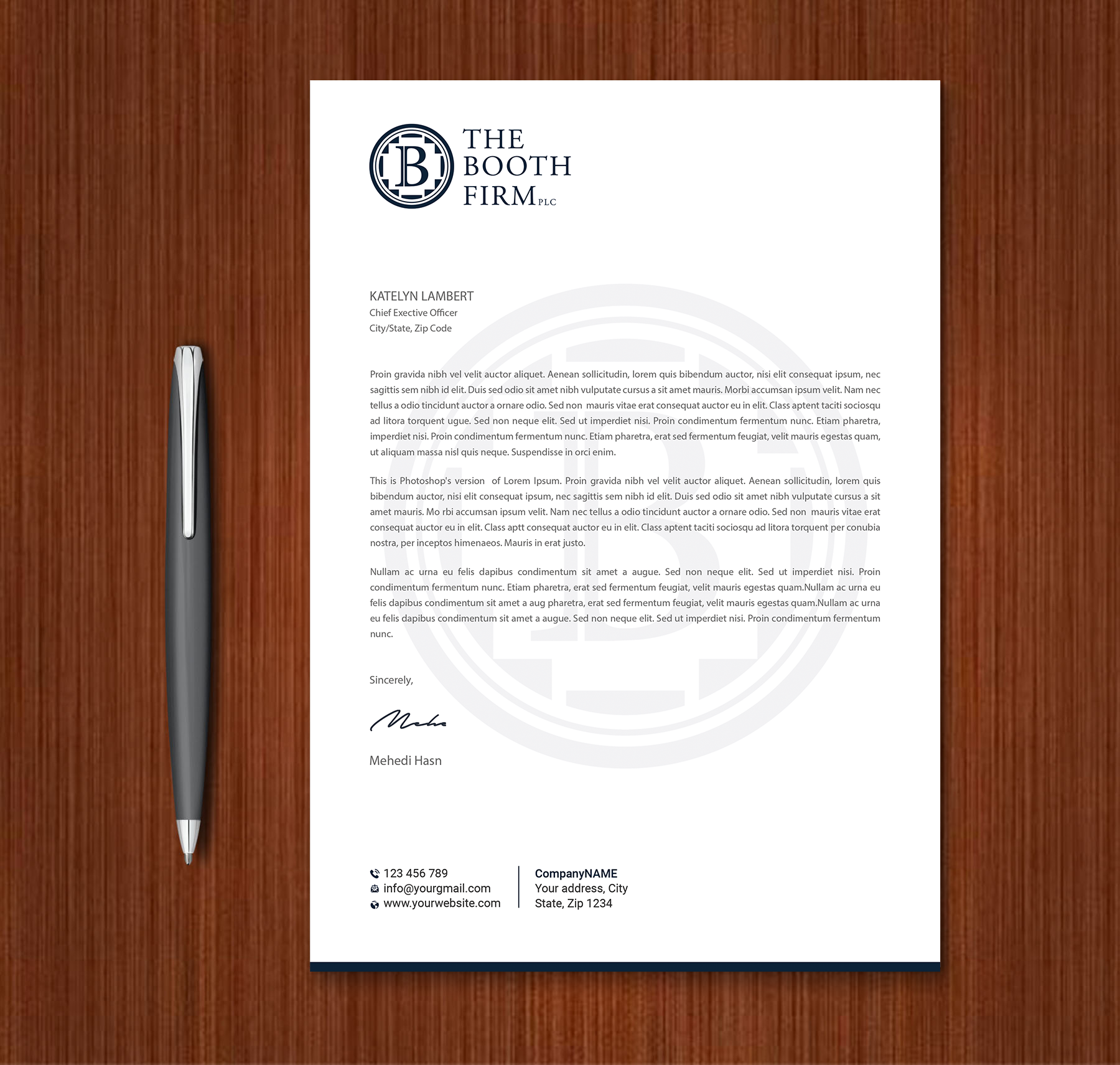 Schreibwaren-Design von Expert Bappy für The Booth Firm PLLC | Design #34436265