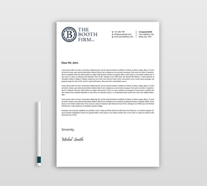 Stationery Design by Expert Bappy for The Booth Firm PLLC | Design: #34436331