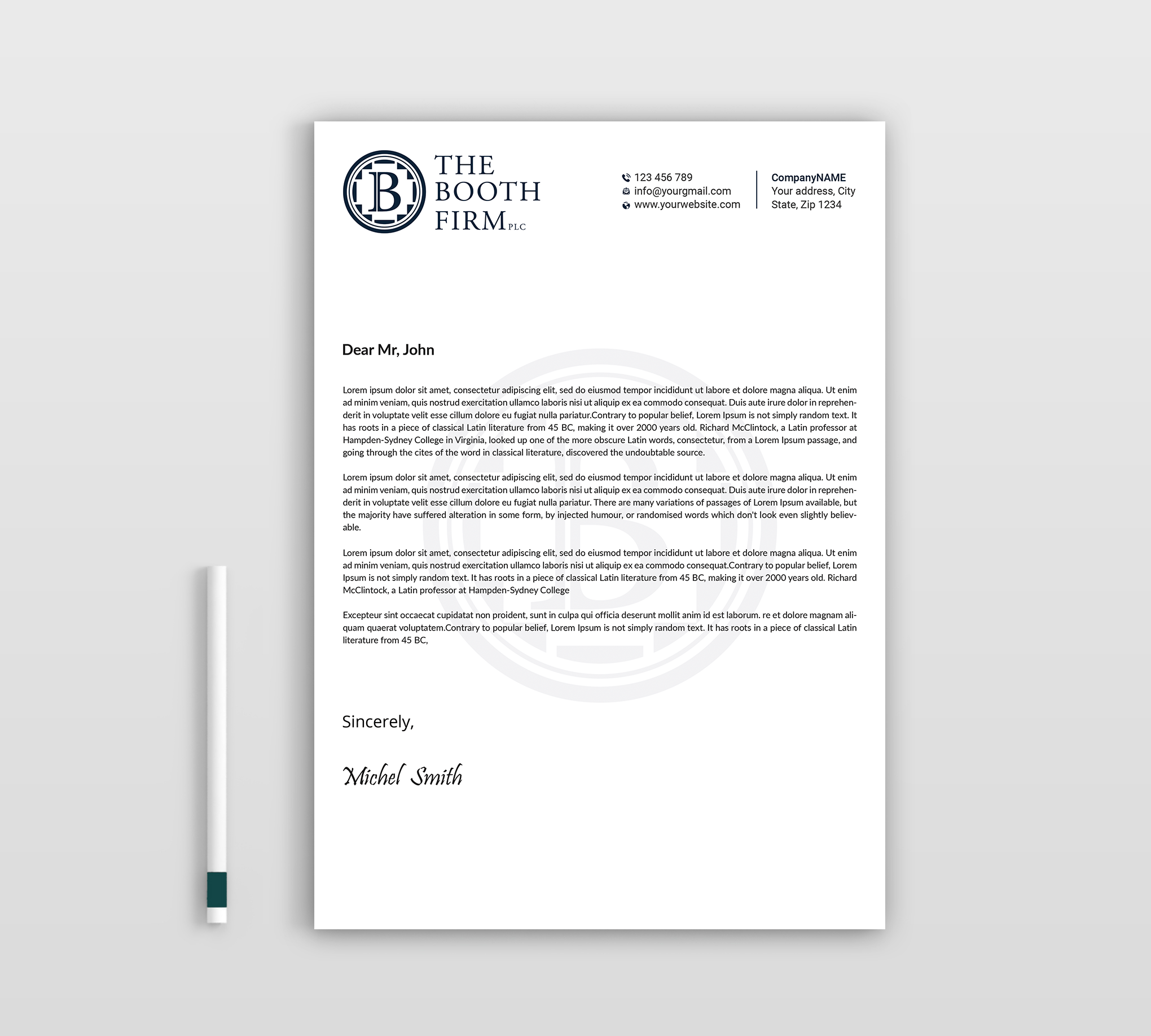 Schreibwaren-Design von Expert Bappy für The Booth Firm PLLC | Design #34436332