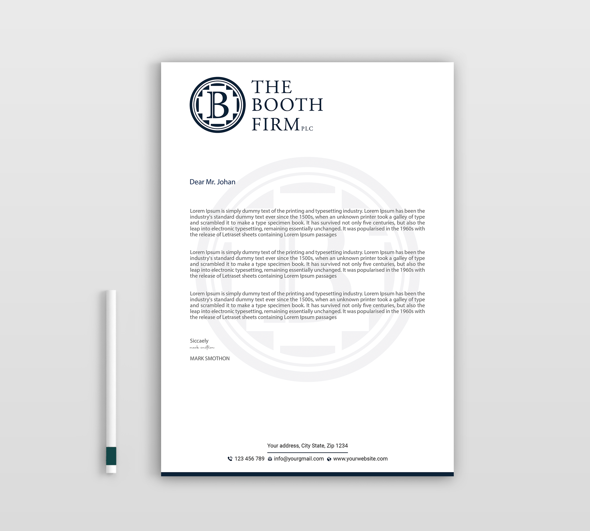 Stationery Design by Expert Bappy for The Booth Firm PLLC | Design #34436509