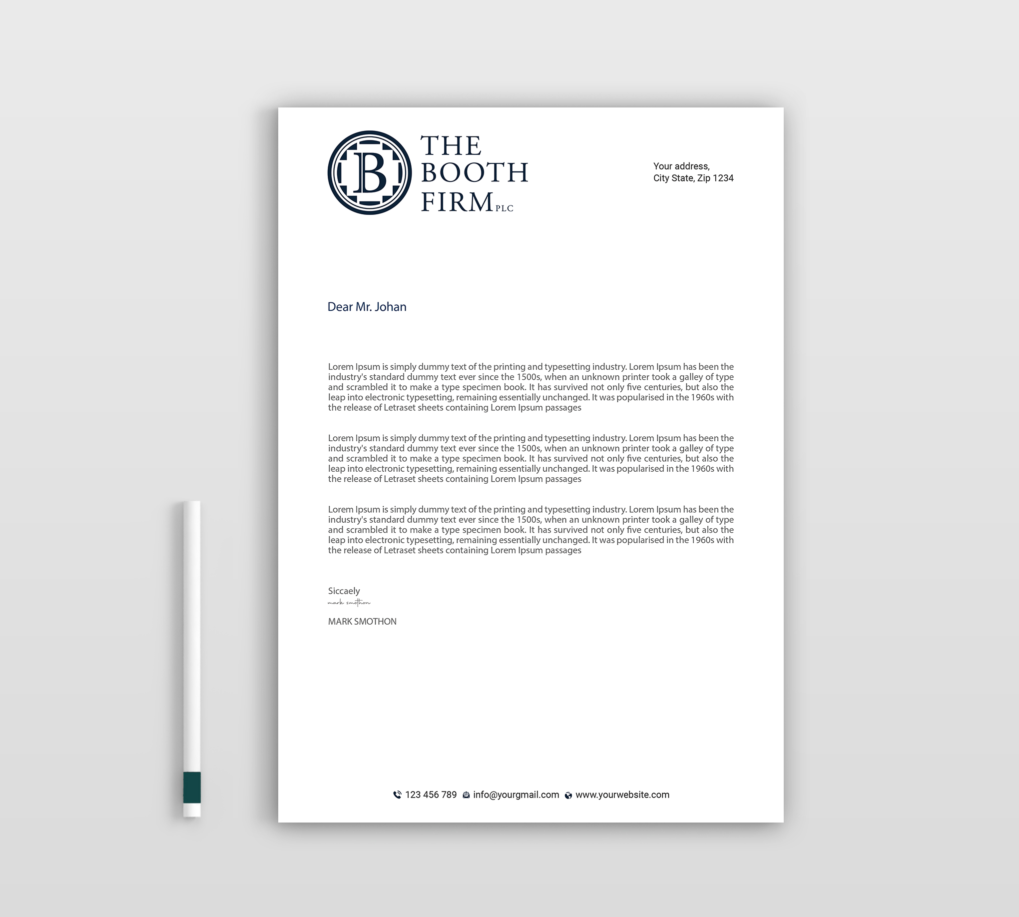Schreibwaren-Design von Expert Bappy für The Booth Firm PLLC | Design #34436552