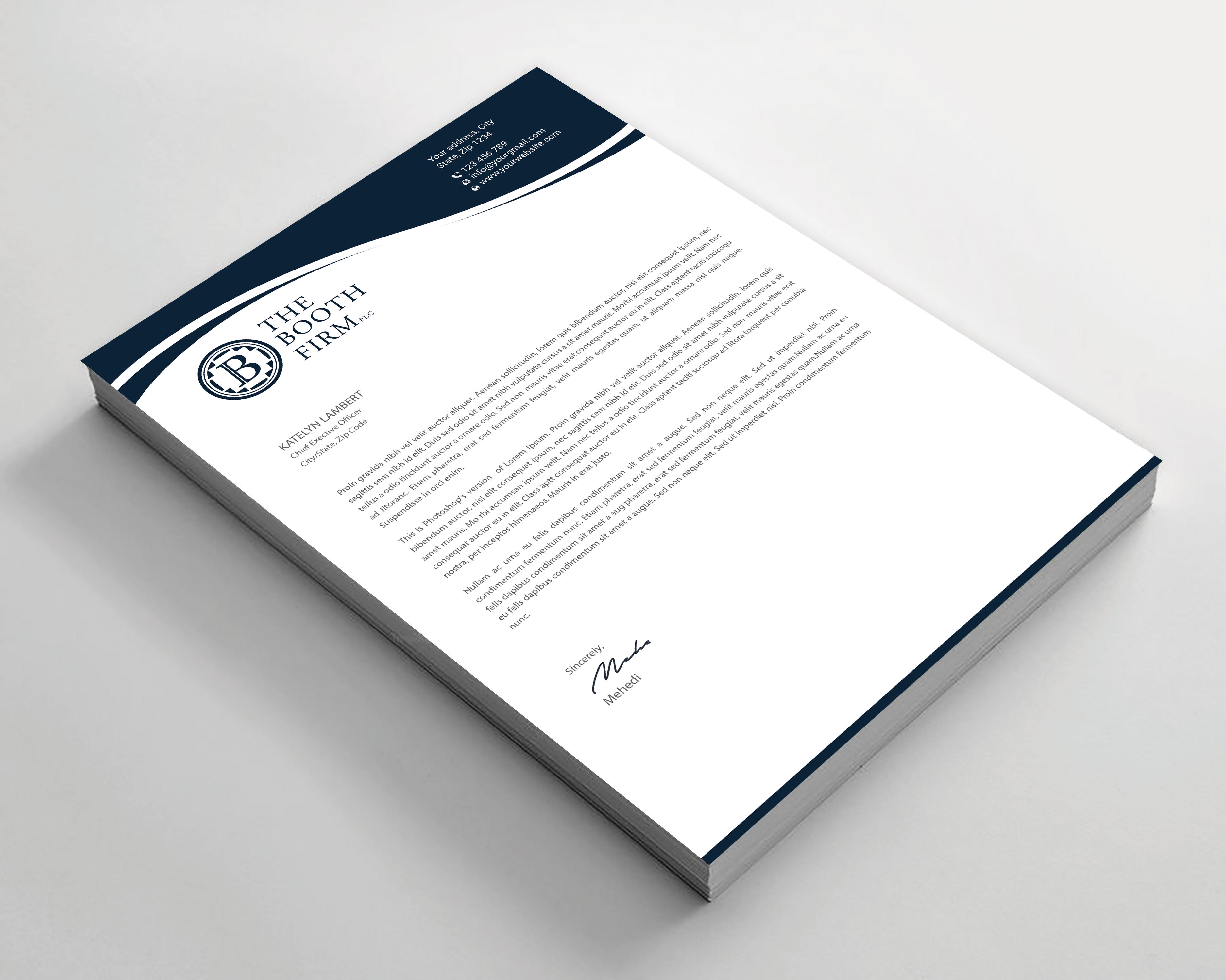 Diseño de Papelería por Expert Bappy para The Booth Firm PLLC | Diseño #34436858