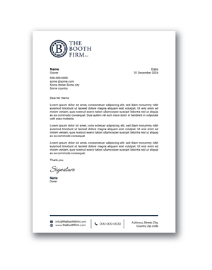 Stationery Design by sumdes for The Booth Firm PLLC | Design: #34437283