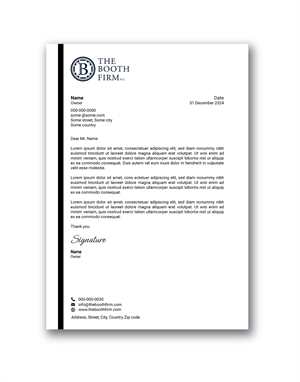 Stationery Design by sumdes for The Booth Firm PLLC | Design: #34437289