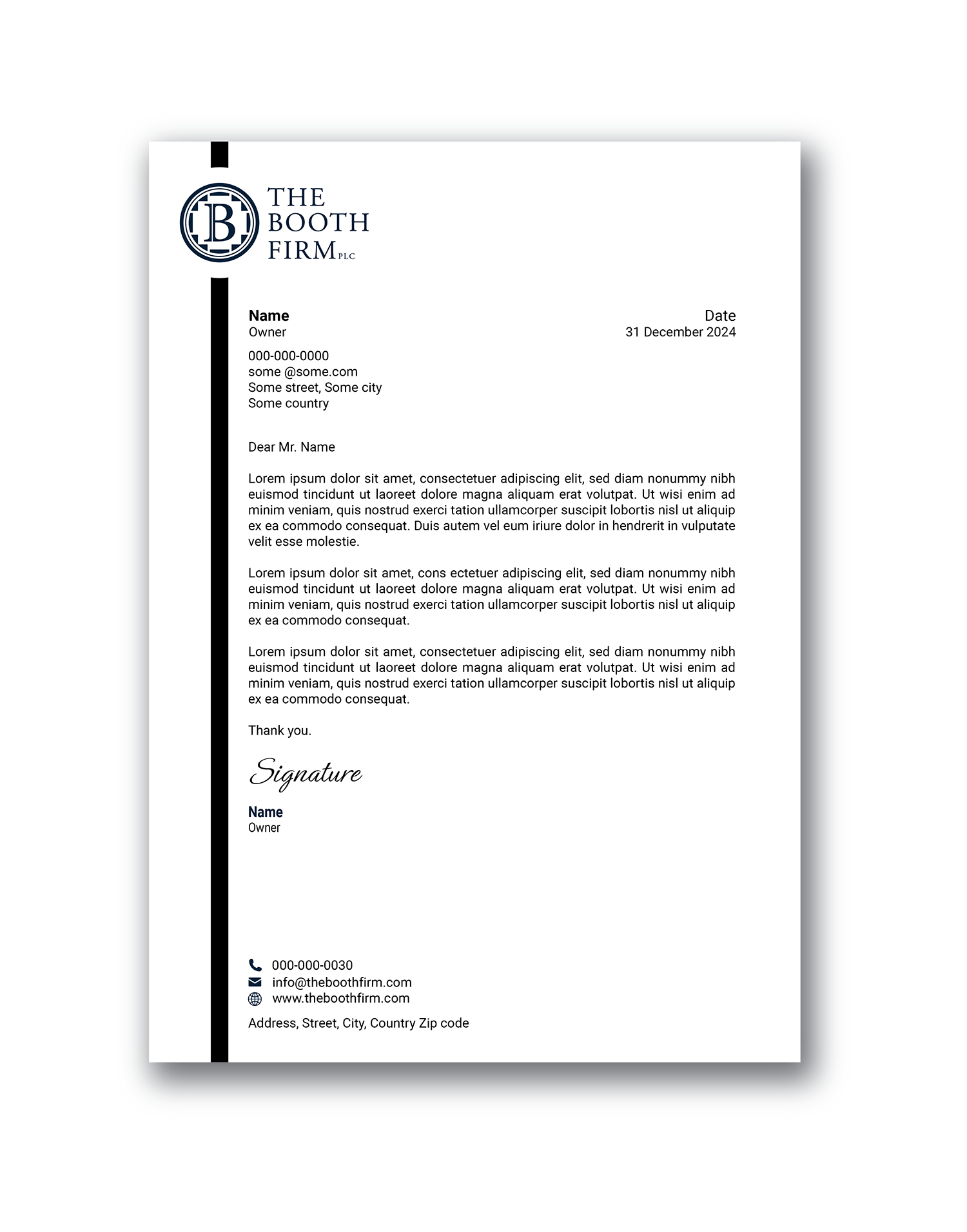 Stationery Design by sumdes for The Booth Firm PLLC | Design #34437297