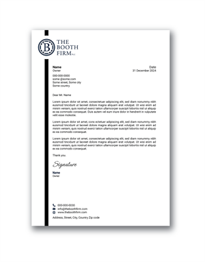 Stationery Design by sumdes for The Booth Firm PLLC | Design: #34437297