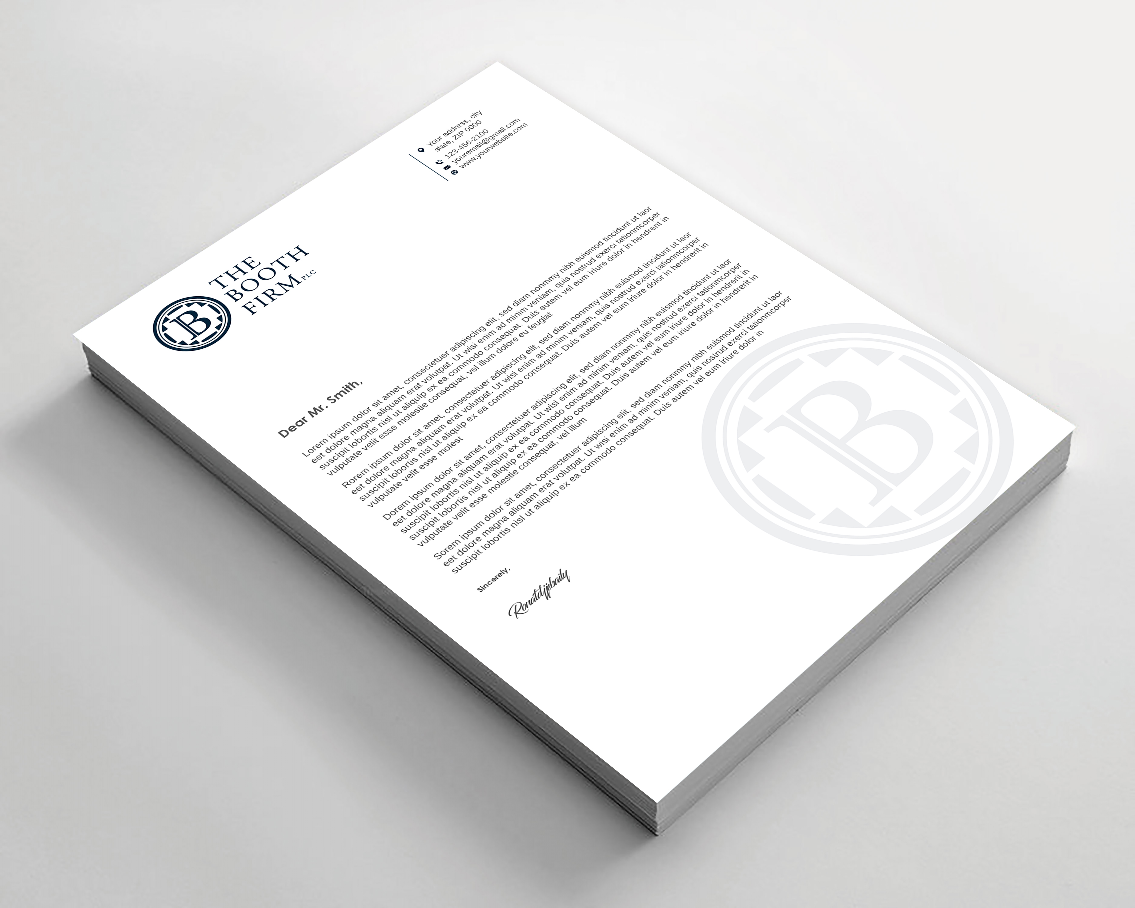 Stationery Design by Imagine design000 for The Booth Firm PLLC | Design #34435455