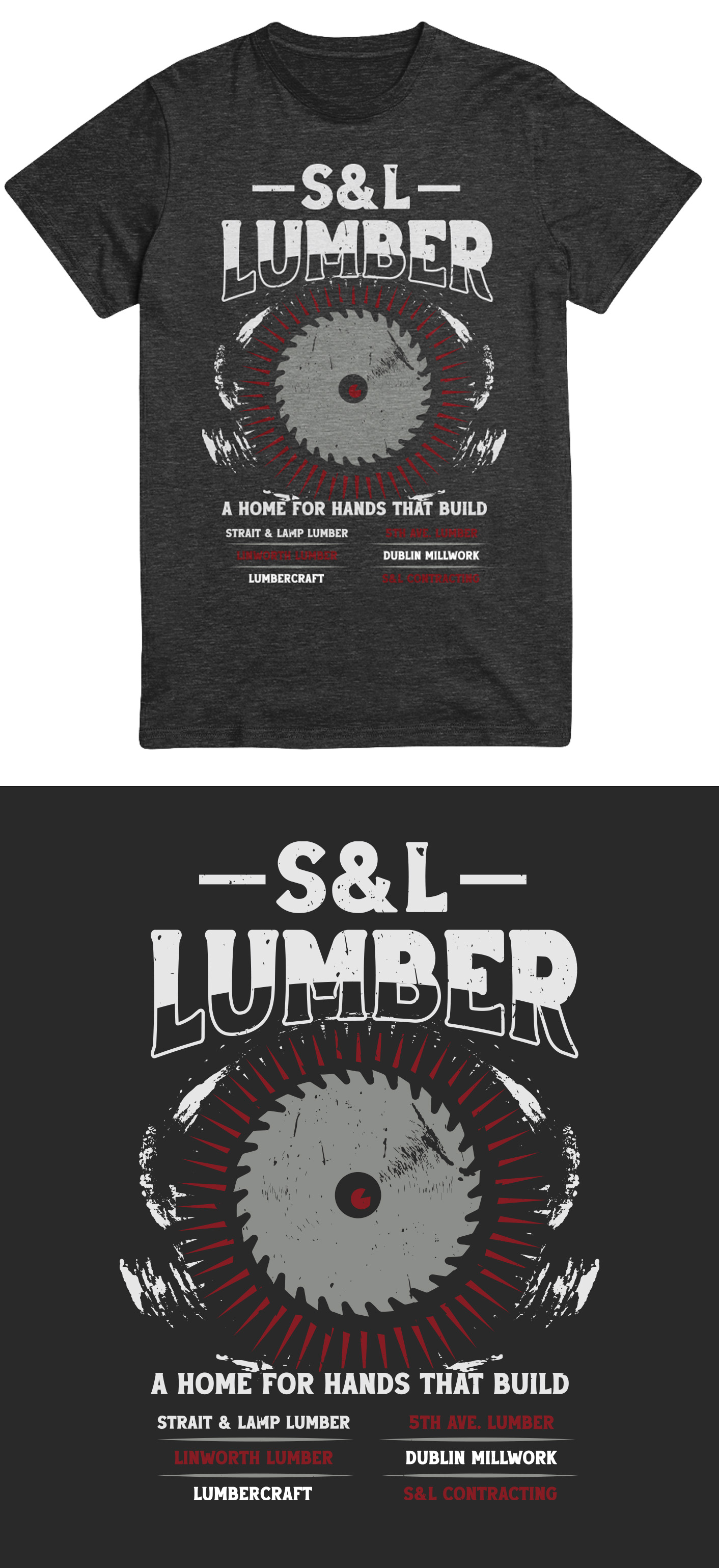 T-shirt Design by Teespixels for Strait & Lamp Lumber Company | Design #34475478