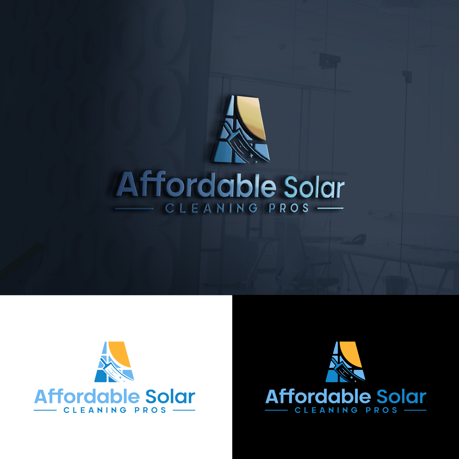 Logo Design by S.H Designs for Affordable Solar Cleaning Pros LLC | Design #34453483