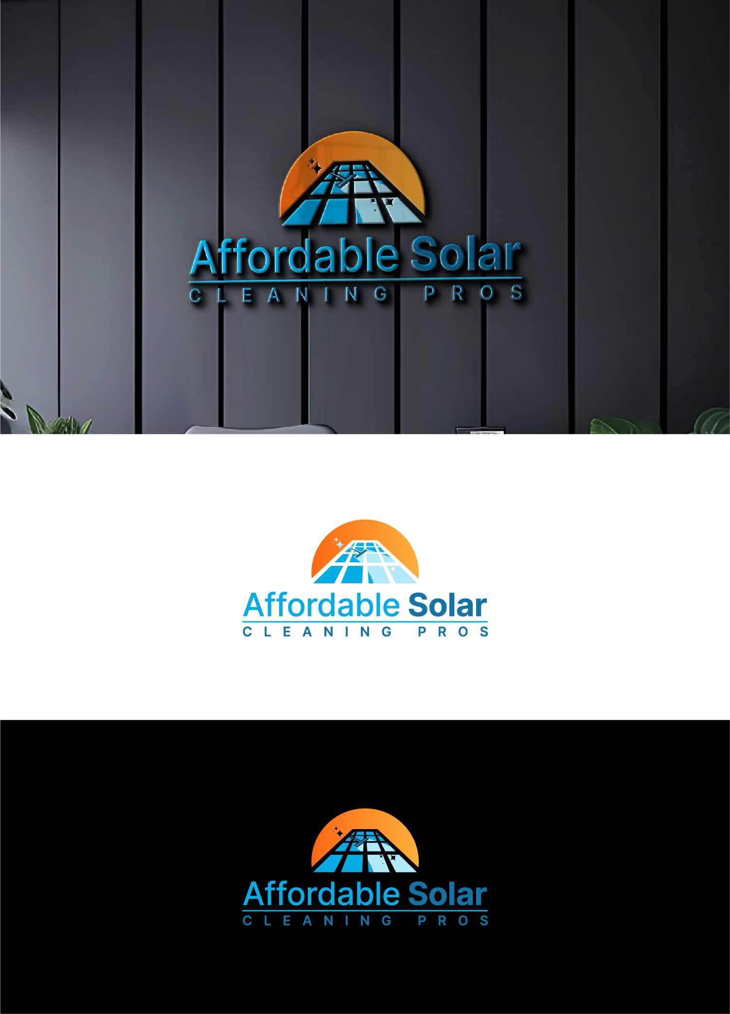 Logo Design by S.H Designs for Affordable Solar Cleaning Pros LLC | Design #34453484