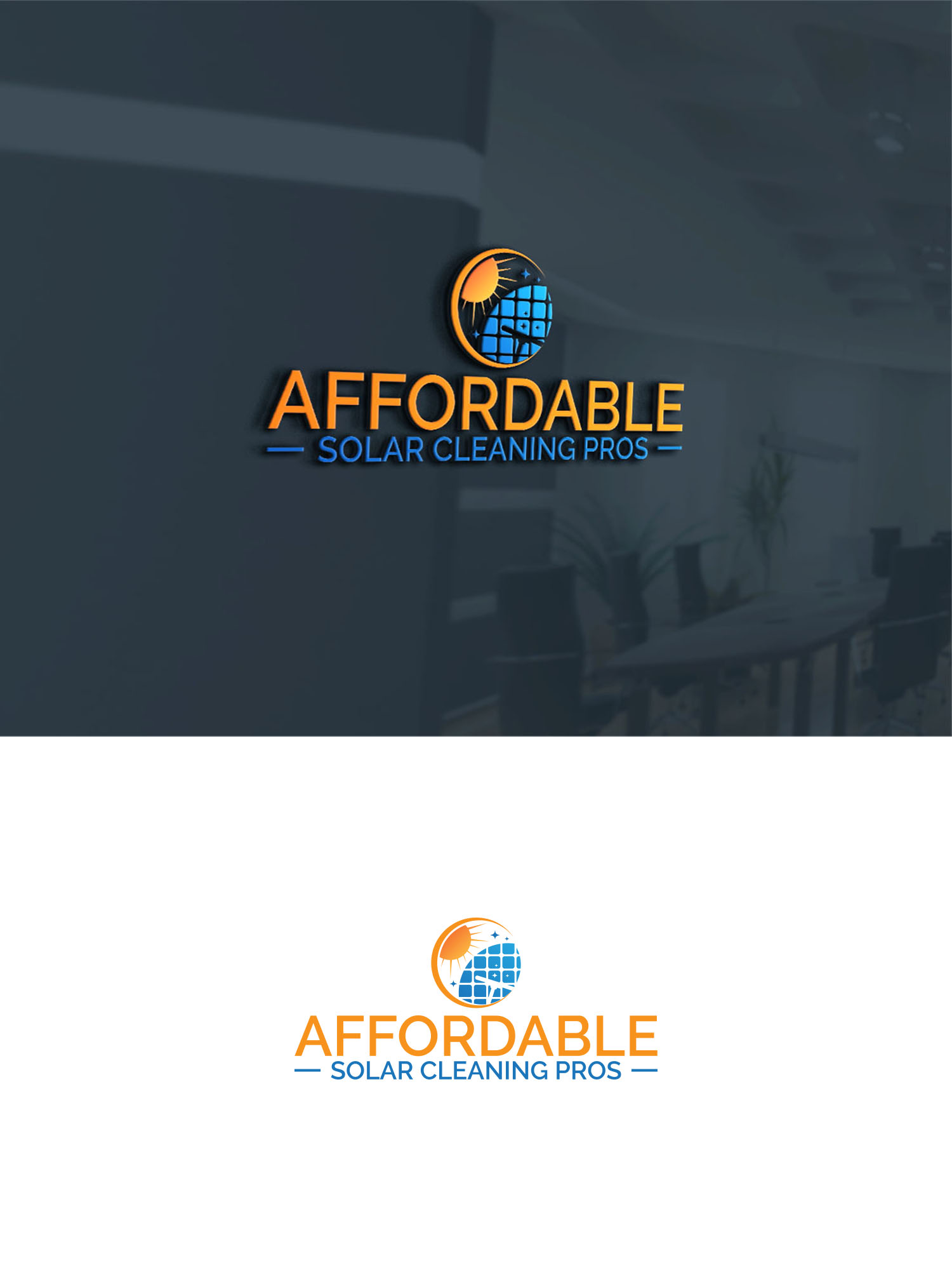 Logo Design by Majesty Design  for Affordable Solar Cleaning Pros LLC | Design #34453475