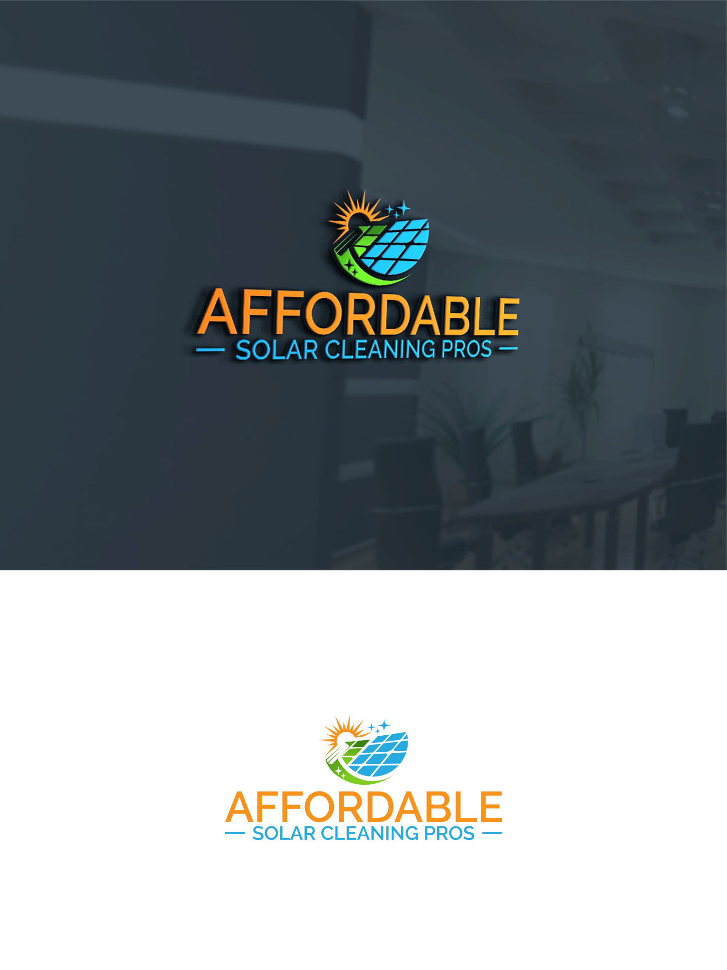 Logo Design by Majesty Design  for Affordable Solar Cleaning Pros LLC | Design #34453477
