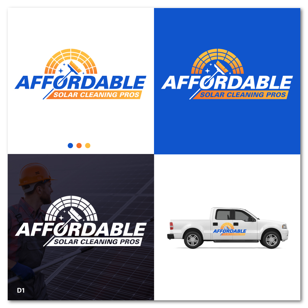 Logo Design by Sujit Banerjee for Affordable Solar Cleaning Pros LLC | Design #34459475