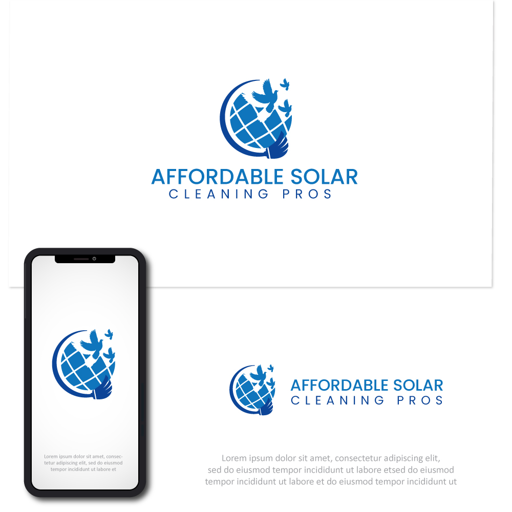 Logo Design by Anekaa for Affordable Solar Cleaning Pros LLC | Design #34479468