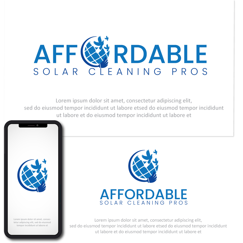 Logo Design by Anekaa for Affordable Solar Cleaning Pros LLC | Design #34479469